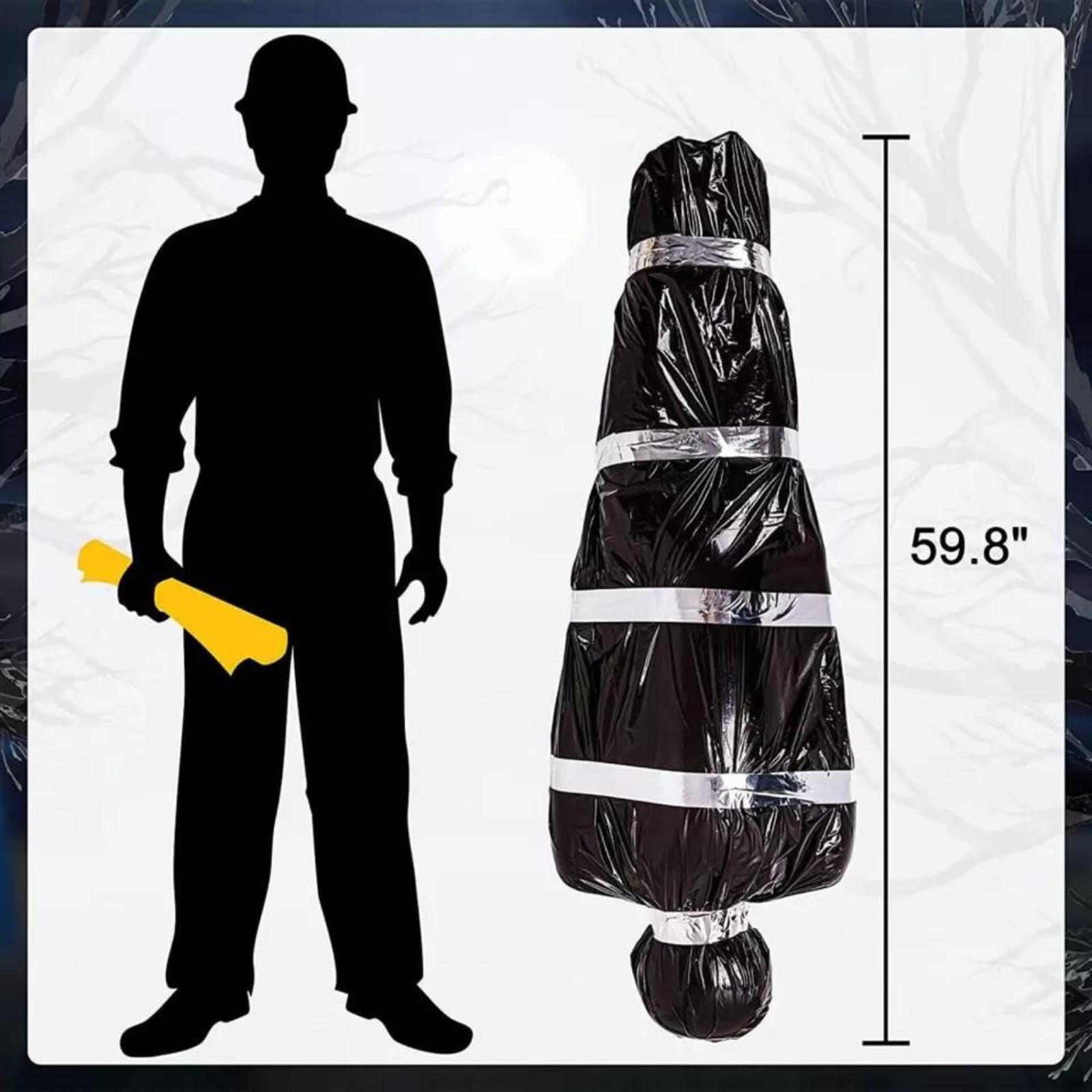 Decor Haunted House Props Creepy Black with Pump Halloween Scary Fake Dead Body