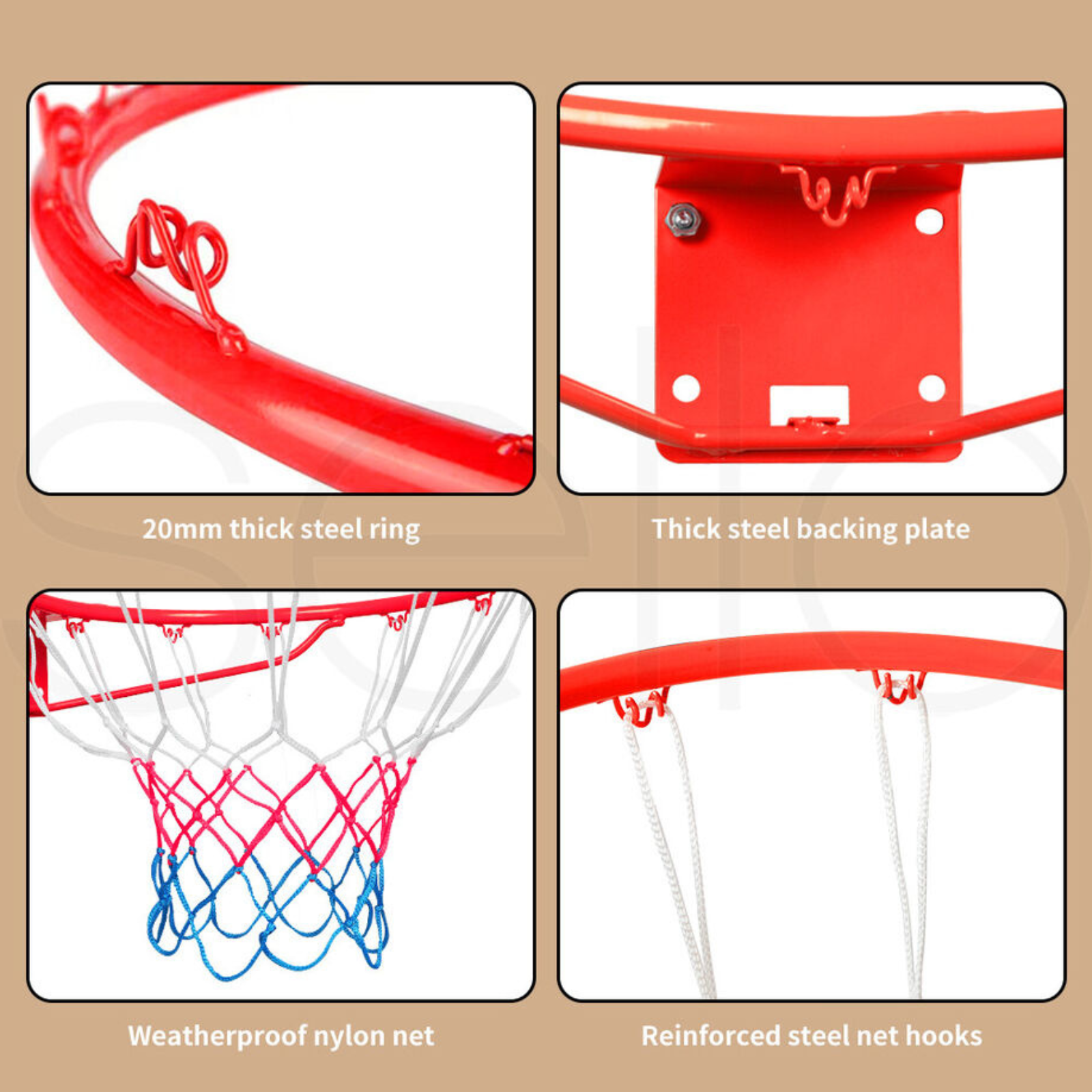 Professional Hanging Basket Outdoor Wall Mounted Basketball Ring Hoop Net Wall