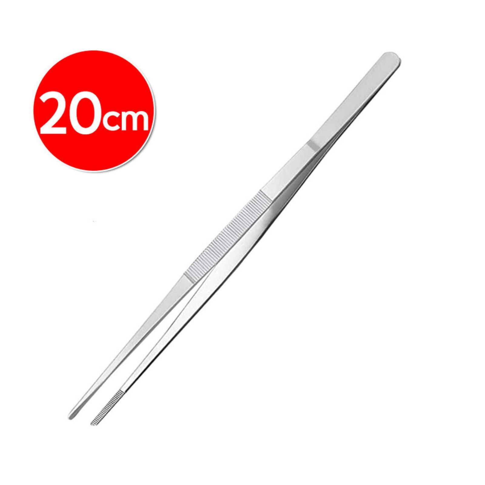 Stainless Steel Tweezers Home Kitchen BBQ Tool 20cm Long Food Barbecue Tongs