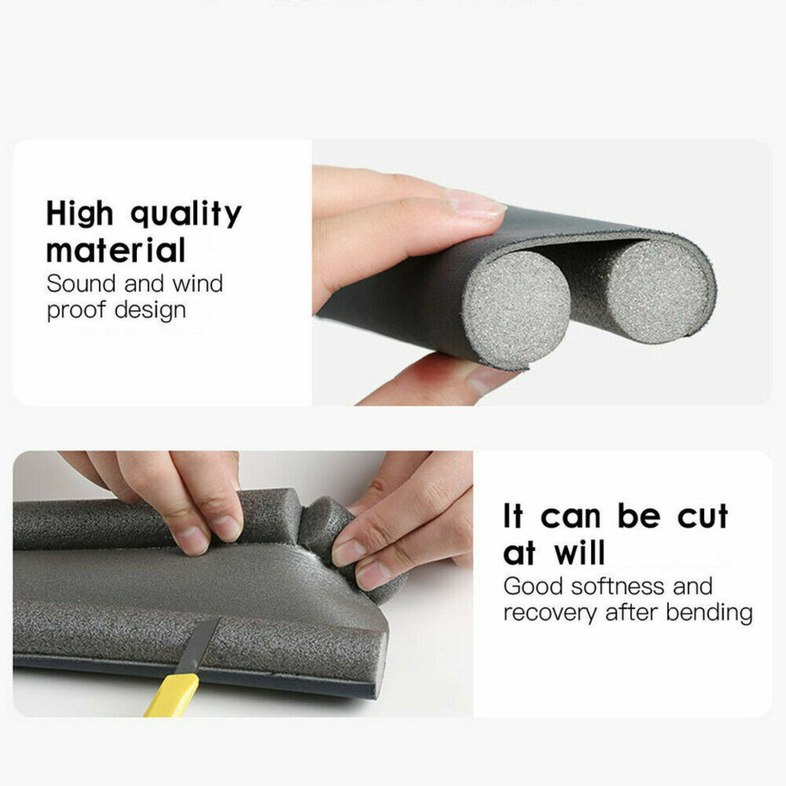 Threshold Seal Draft Stopper Grey Sealing Strip Guard Wind Dust Flexible Door