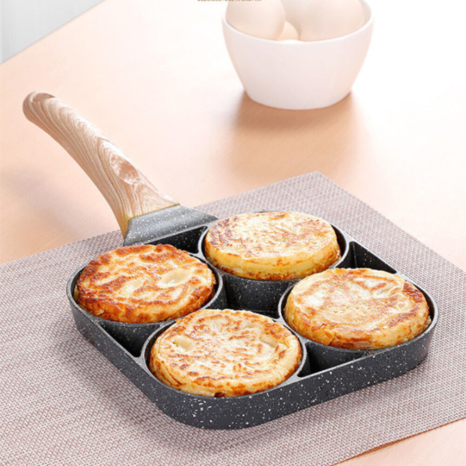 Non-stick Round Fry Egg Pancake Pan 4 Holes Frying Pan Giftbox