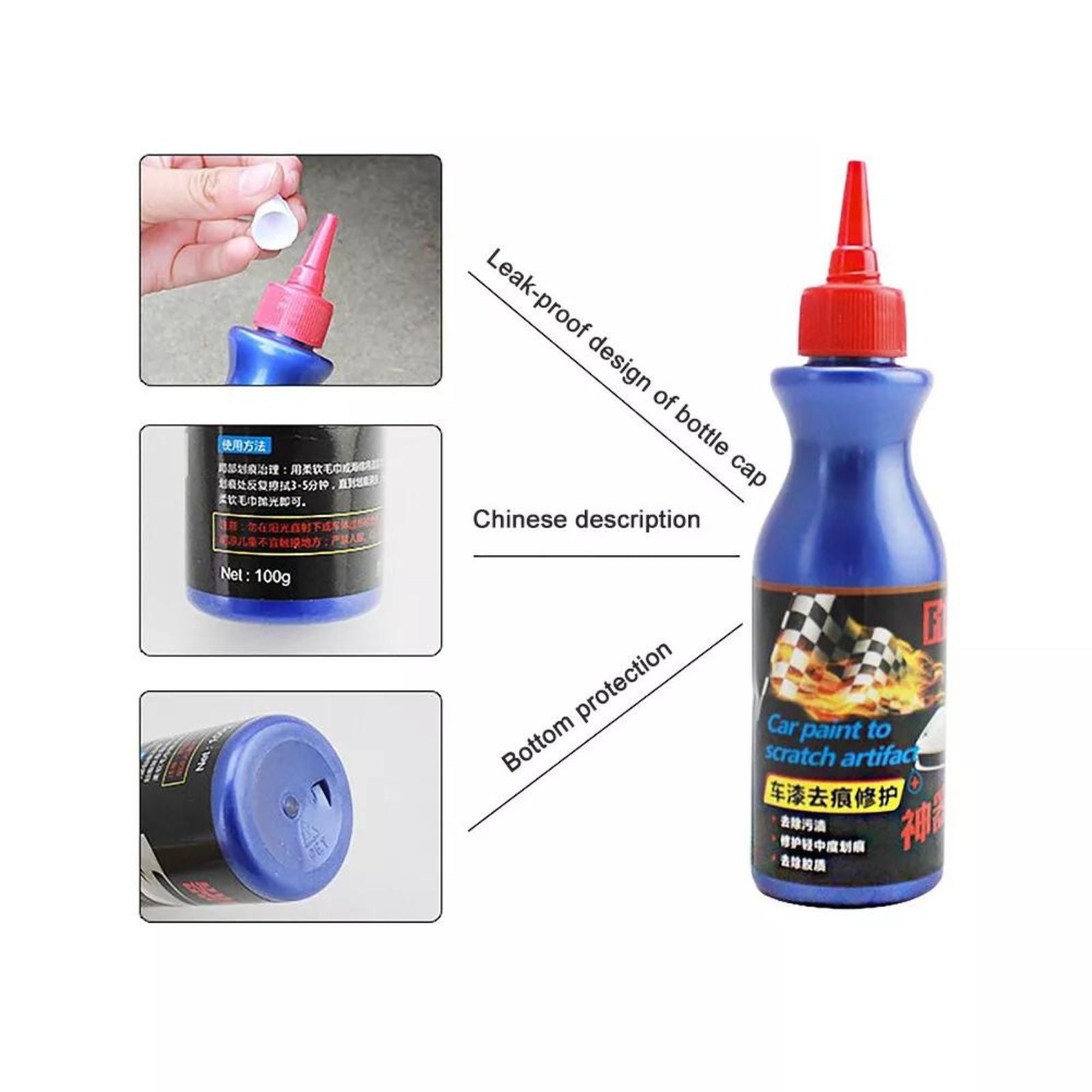 Auto Paint Repair 100ml Car Scratch Remover Agent Deep Scratches Paint Restorer