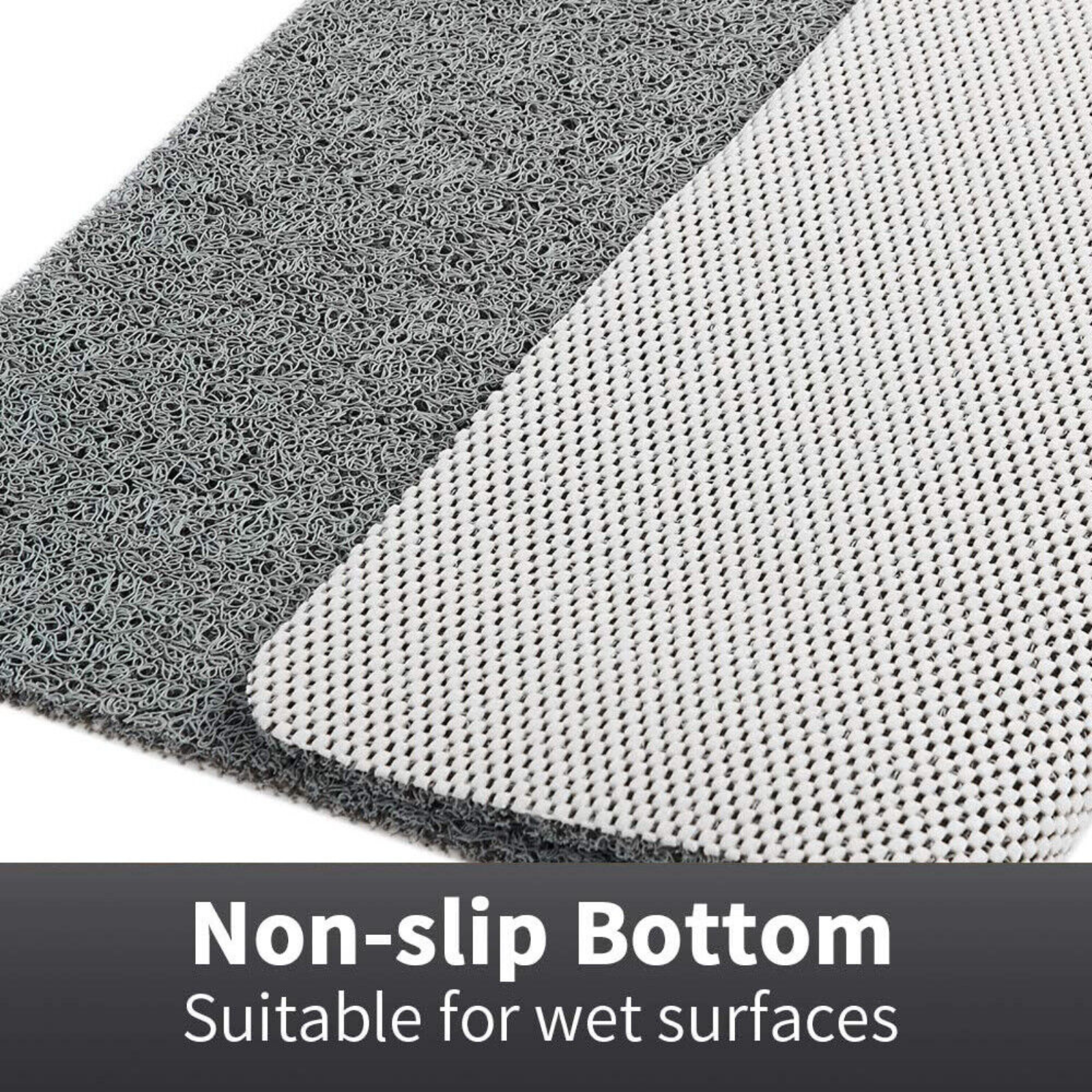 Grey Bath Mat Carpet Water Drains Shower Bath Shower Rug Anti Slip Loofah
