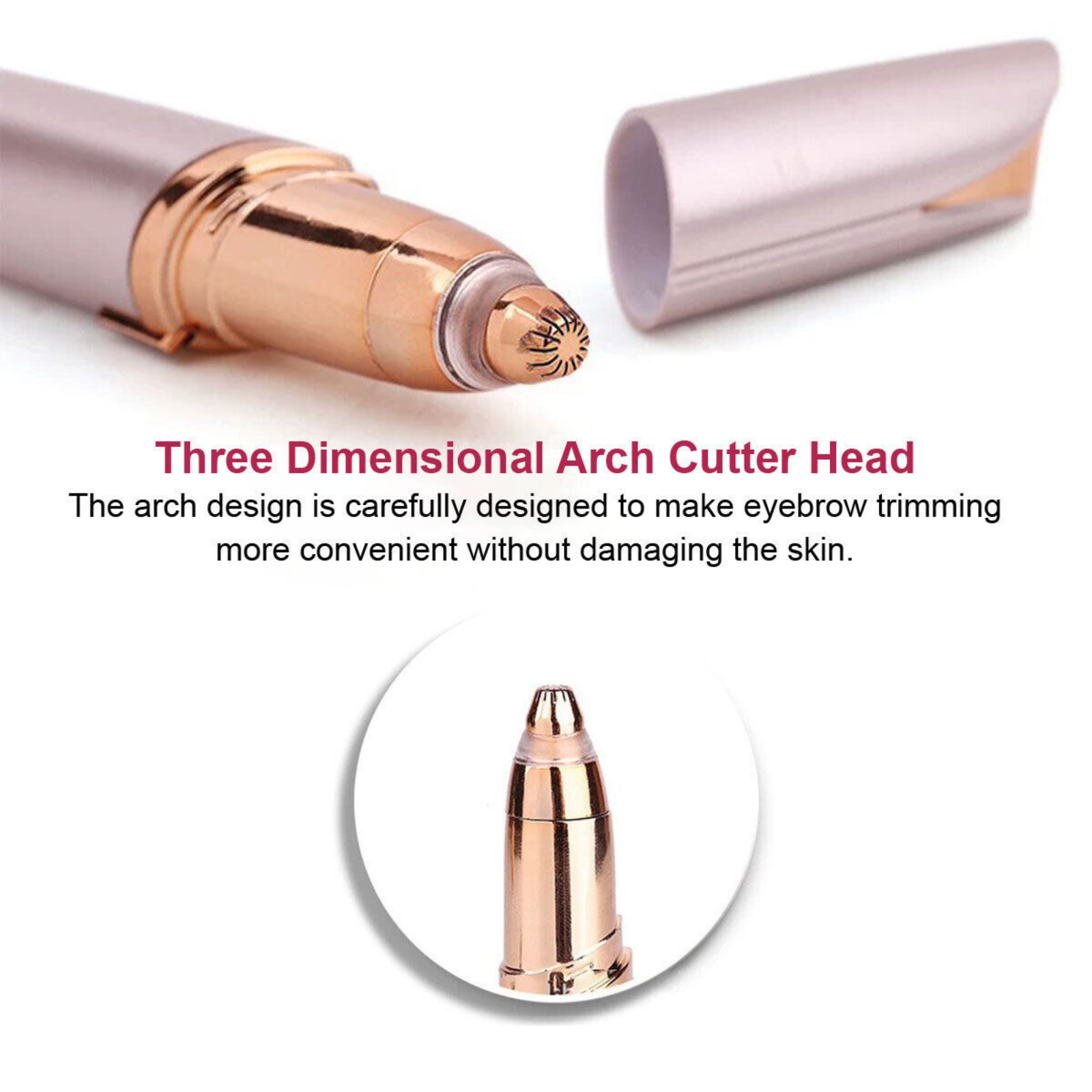 Facial Hair Remover Eyebrow Trimmer Electric Finishing LED Rechargeable Light