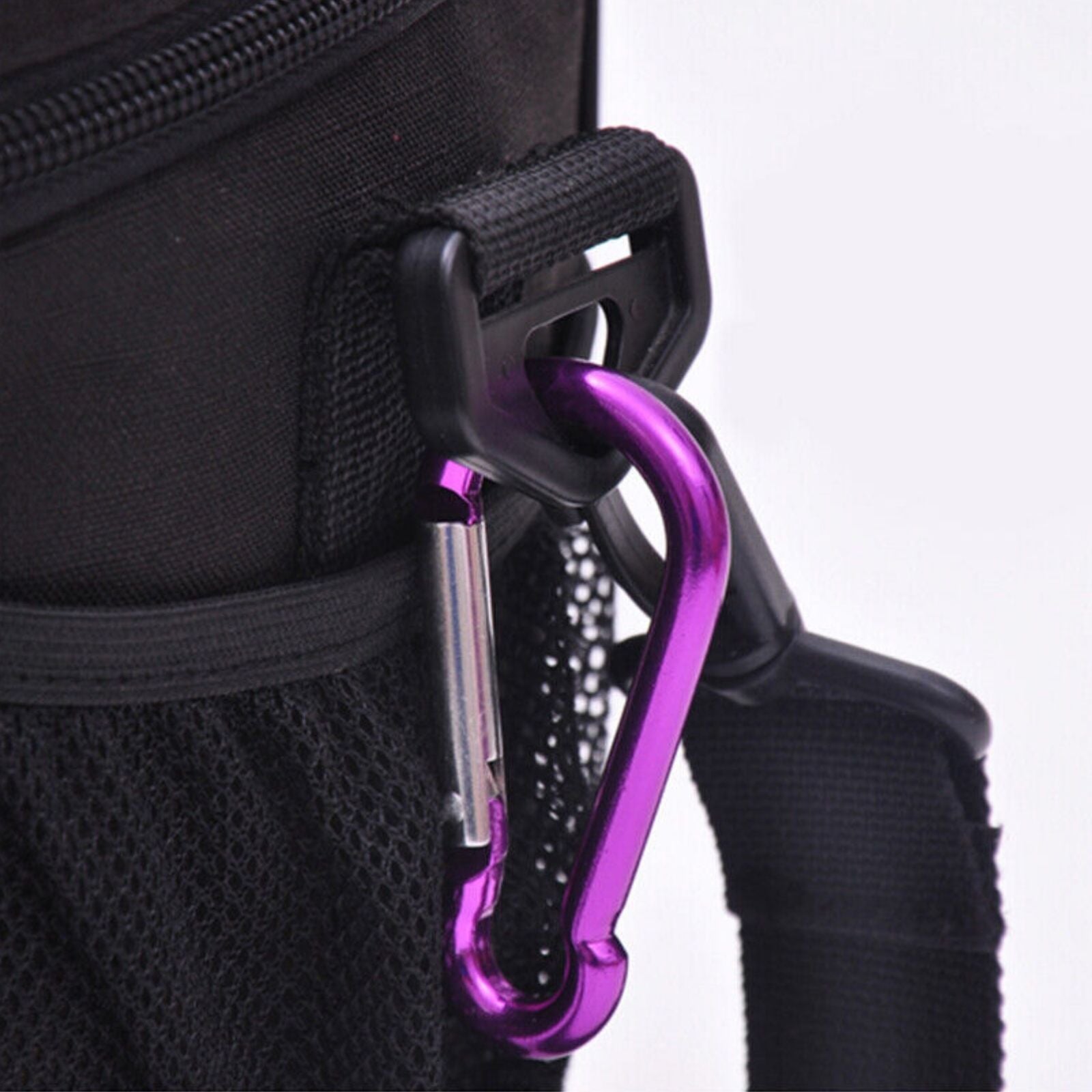 Coloured Carabiner Snap Hook 10x D Shape Clips Aluminum Hiking Key Chain Ring