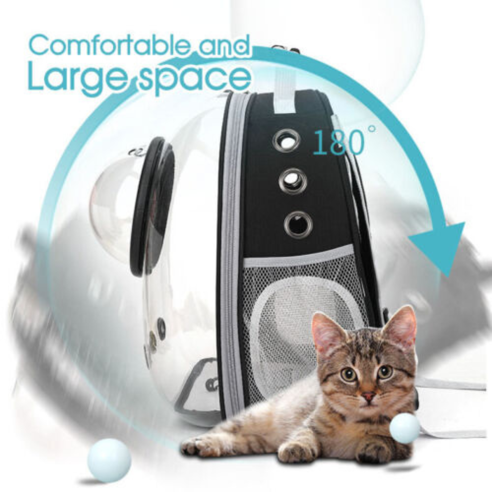 Pet Transparent Space Backpack Cat Dog Breathable Carrier Bag Outdoor Travel