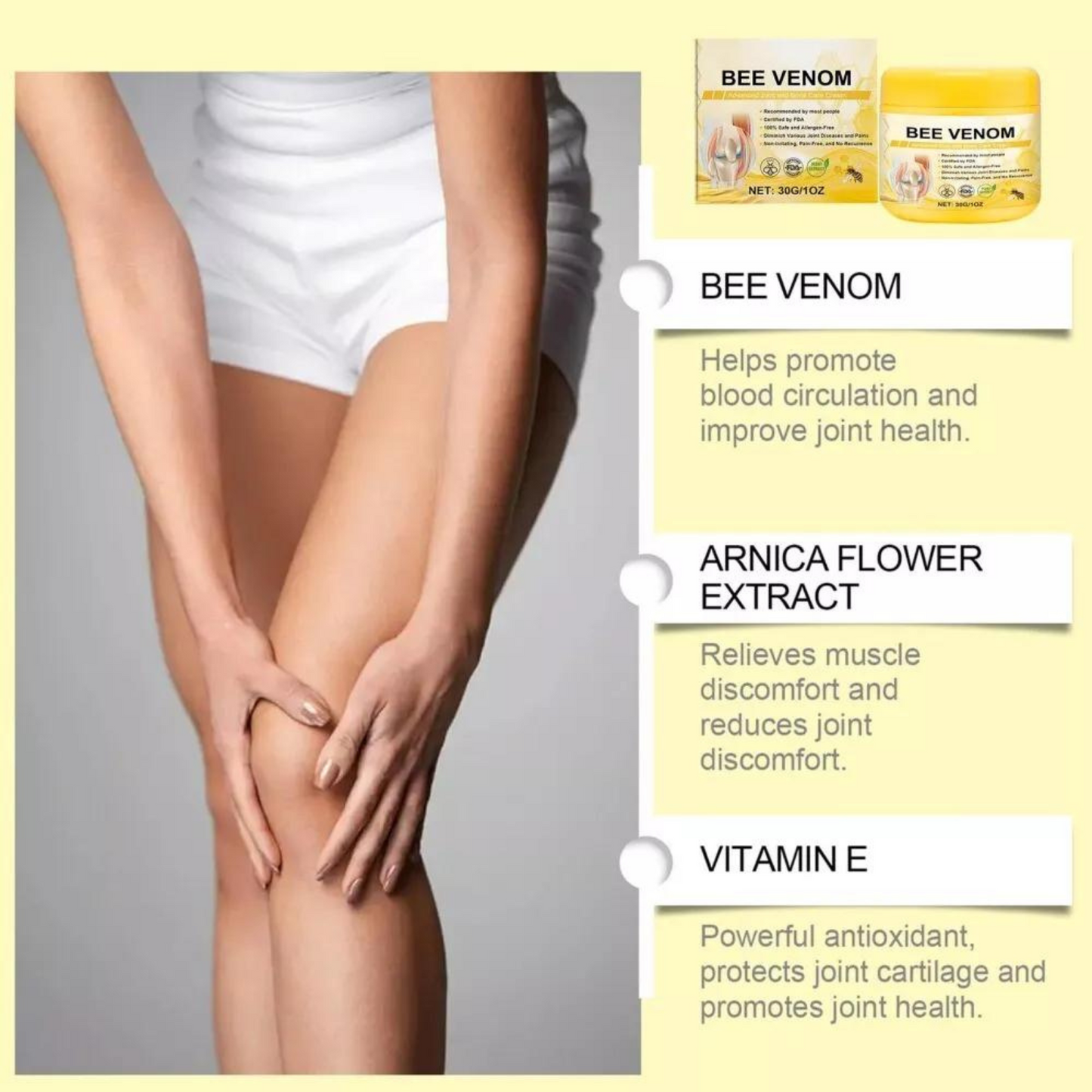 30g Joint Bone Healing Arthritis Pain Bee Venom Pain Cream Relief Care Cream