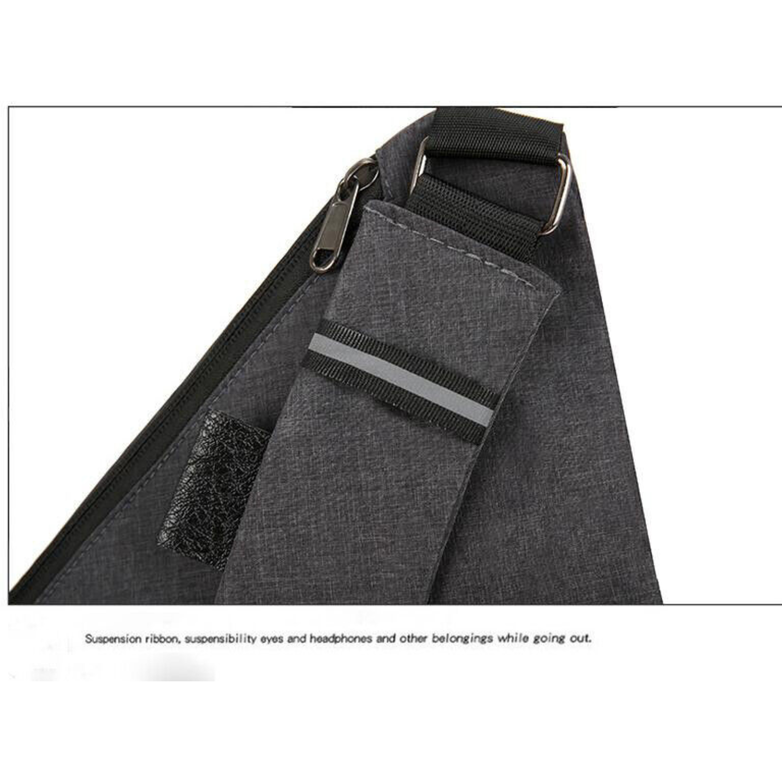 Gray Anti Theft Shoulder Man Pocket Waterproof Bag Personal Portable Travel