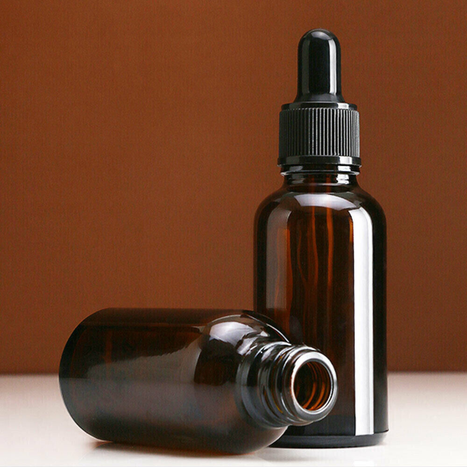 Pipette Essential Oils Bottle Amber Glass Liquid Dropper Reagent Eye