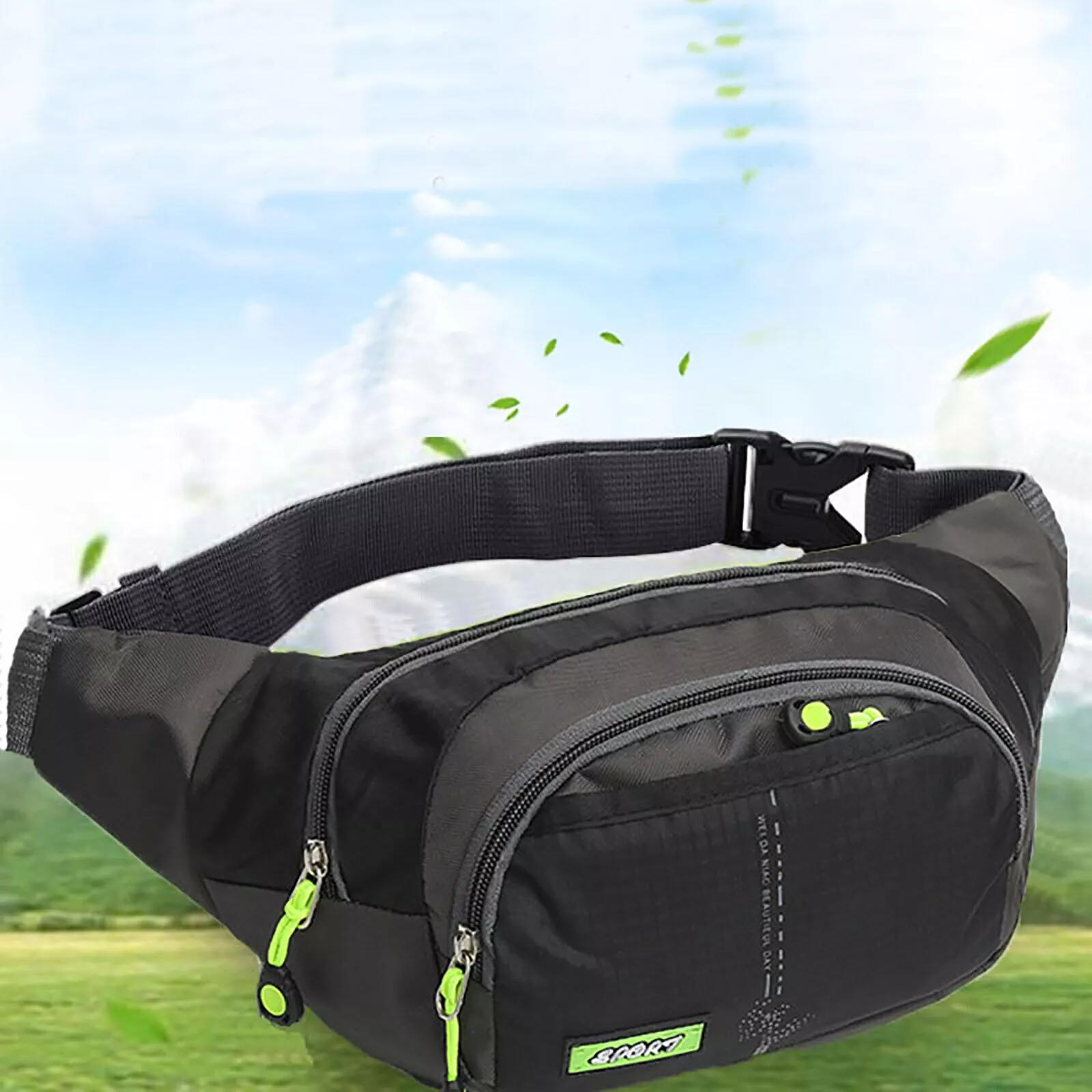 Black Camping Sport Hiking Unisex Waterproof Running Belt Waist Pouch