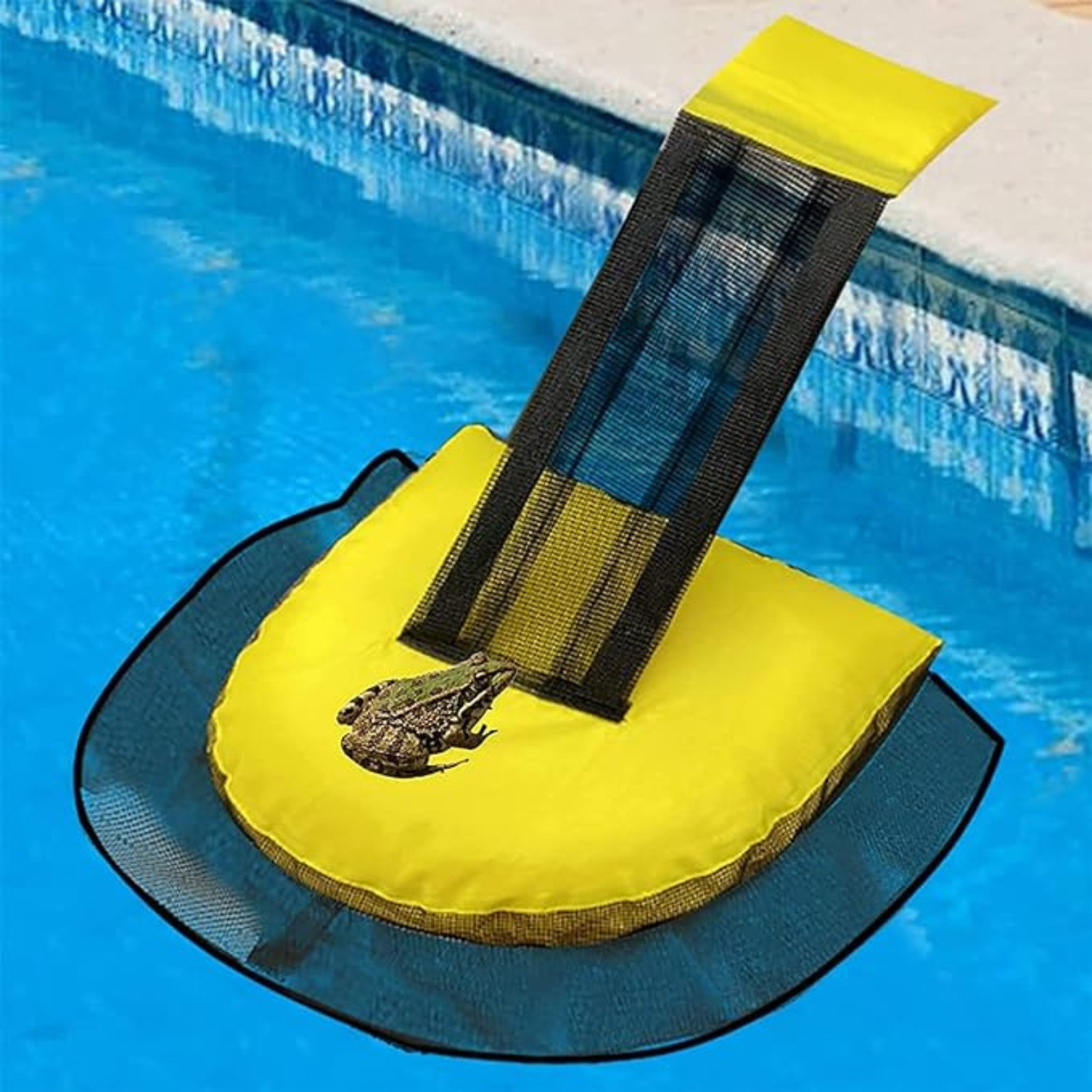 Yellow Escape Ramp Swimline Swimming Pool Rescue Critter Animal Save Frog Log