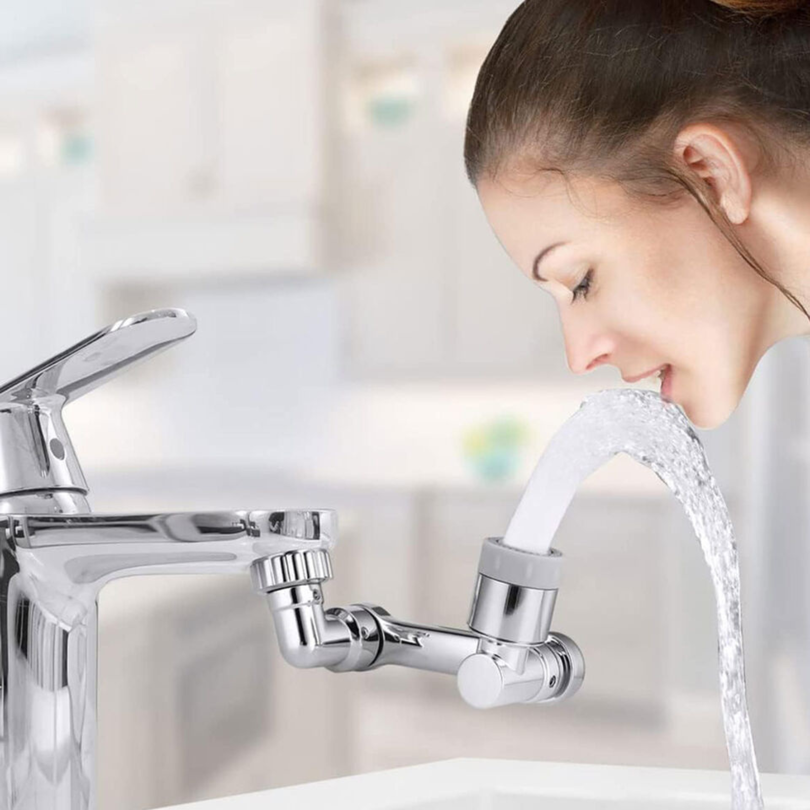 Double Mode Arm Tap Extender Universal 1080° Swivel Extension Faucet Aerator