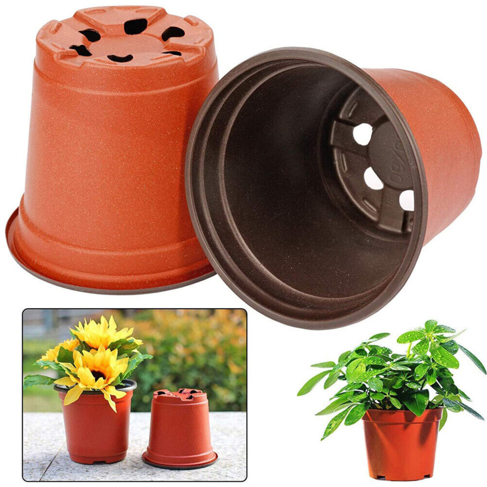 Red Plant Pots Nursery Seedlings Growing Garden Plastic Plant Flower Pots