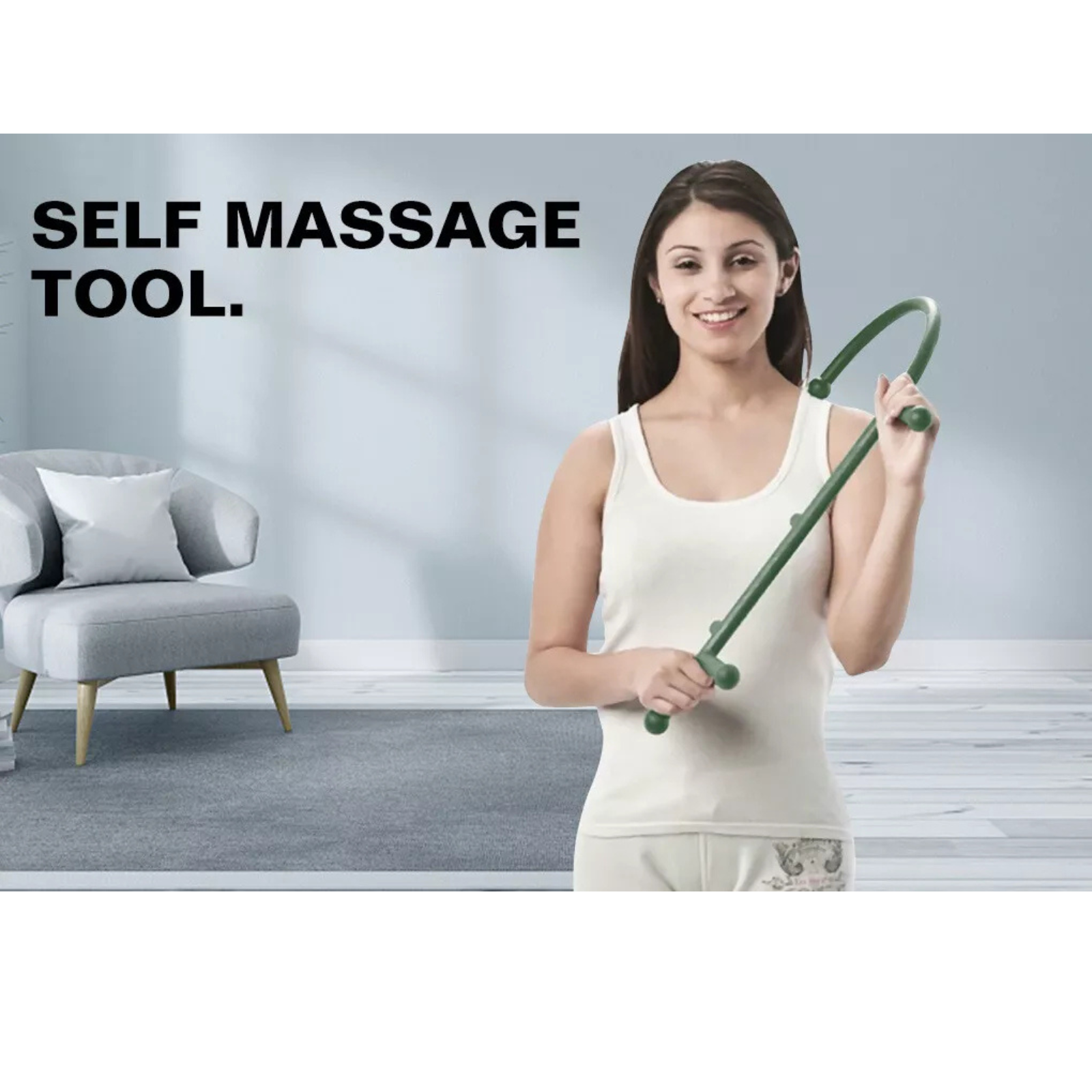 L Green Neck Acupressure Massager Body Trigger Point Self Therapy Massage Back