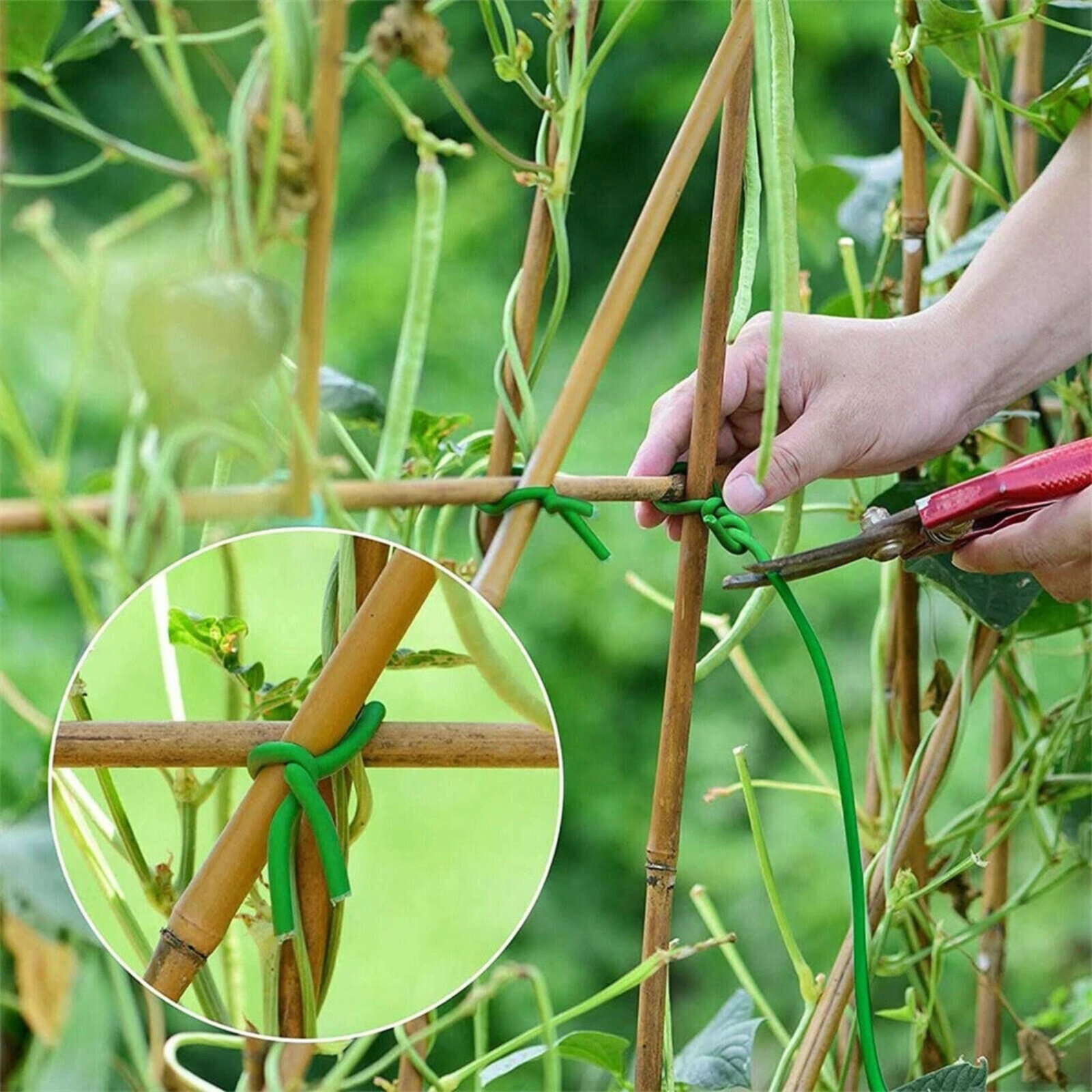 Garden Plant Soft Wire Ties Twist Tie Green Flexible Support Training Clips