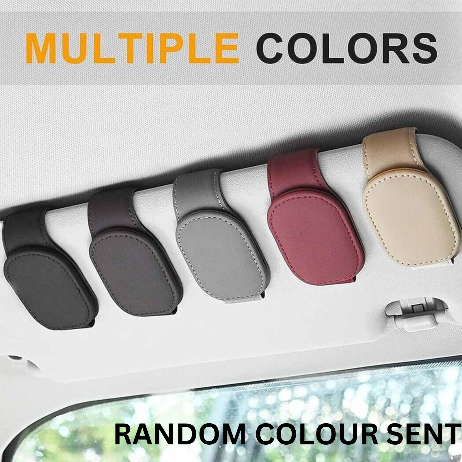 Magnetic Leather Car Sun Visor Clip - Glasses/Sunglasses, Card & Ticket Holder