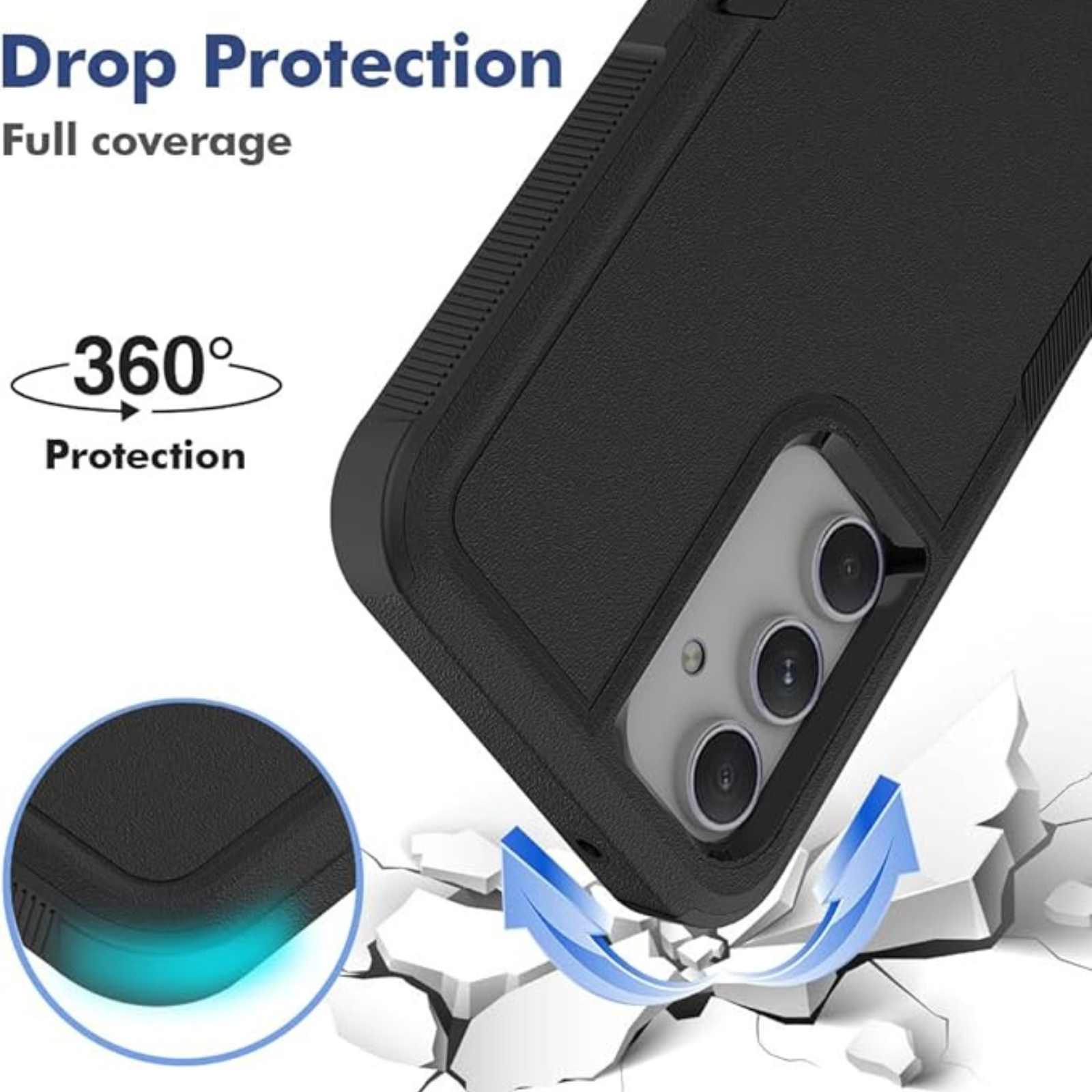 Samsung Galaxy A05S Shockproof Hard Back Case Core Black