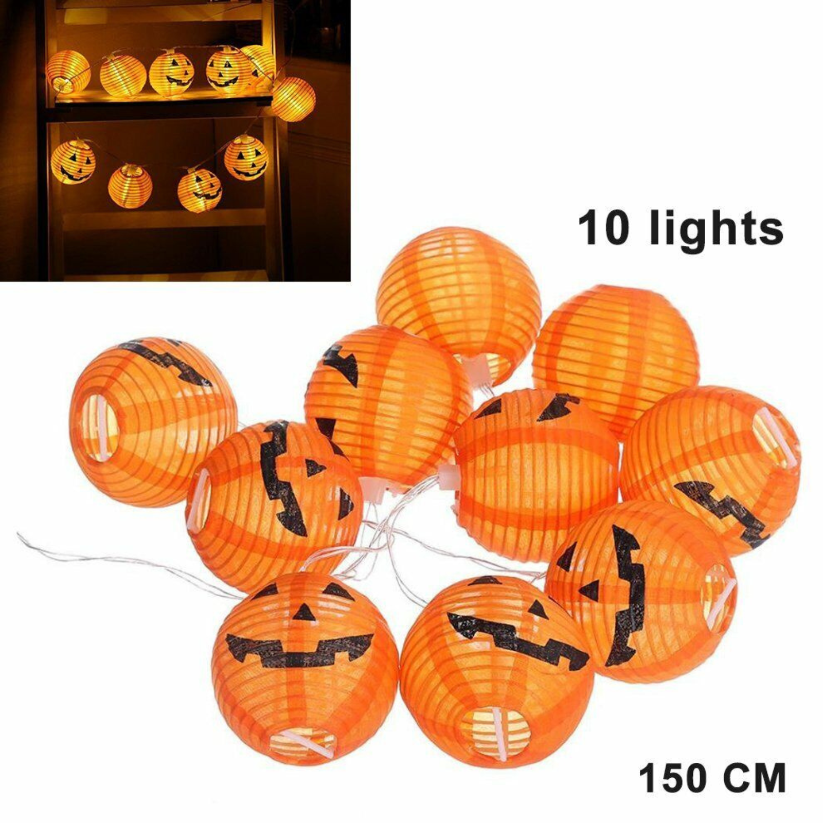 Light String Fairy Party Decoration Halloween Pumpkin LED Outdoor Hanging Prop