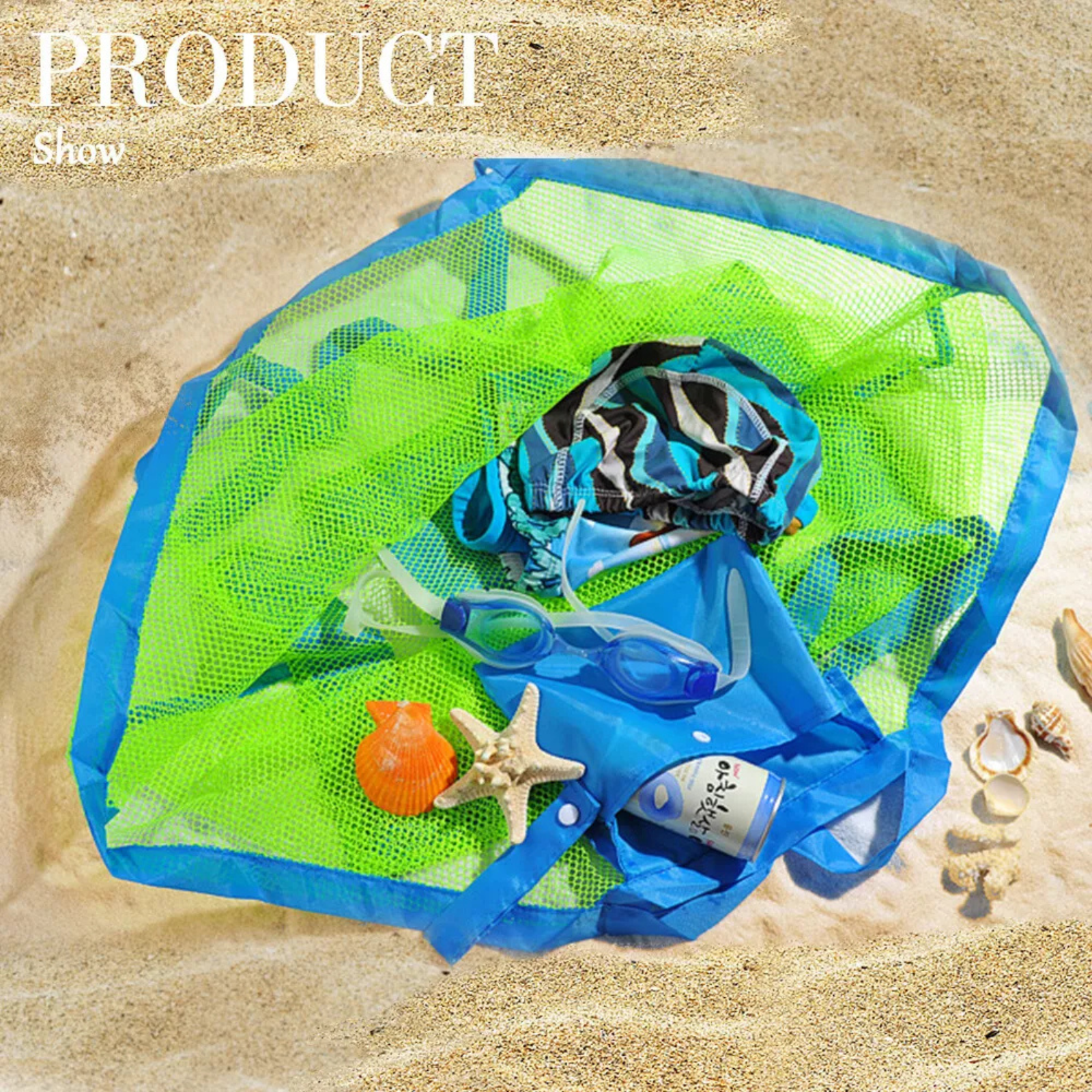 Sand-away Beach Bag Swimming Pool Extra Toys Bags Mesh Carrying Tote Large Tool
