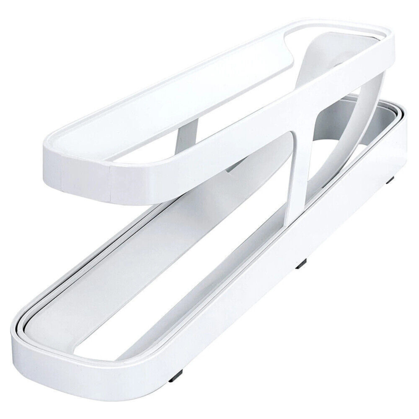 White Egg Rack Holder Automatic Scrolling Box Container Refrigerator