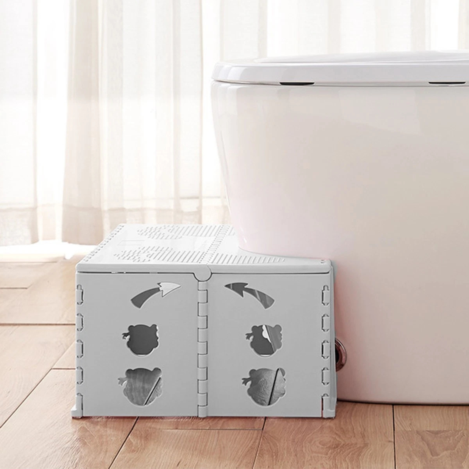 Folding Toilet Footstool Bathroom Step Stool Squat Support Design