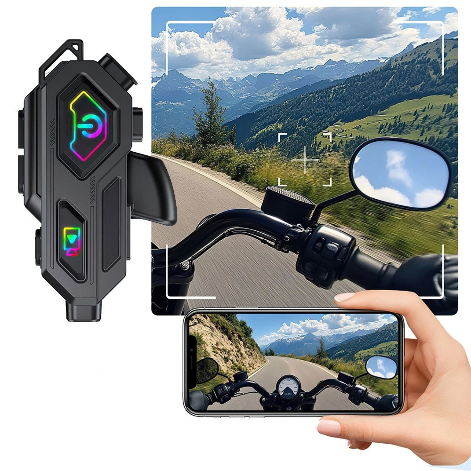 Motorbike Bluetooth Motorcycle 1080P HD Camera Recorder Riding Camera