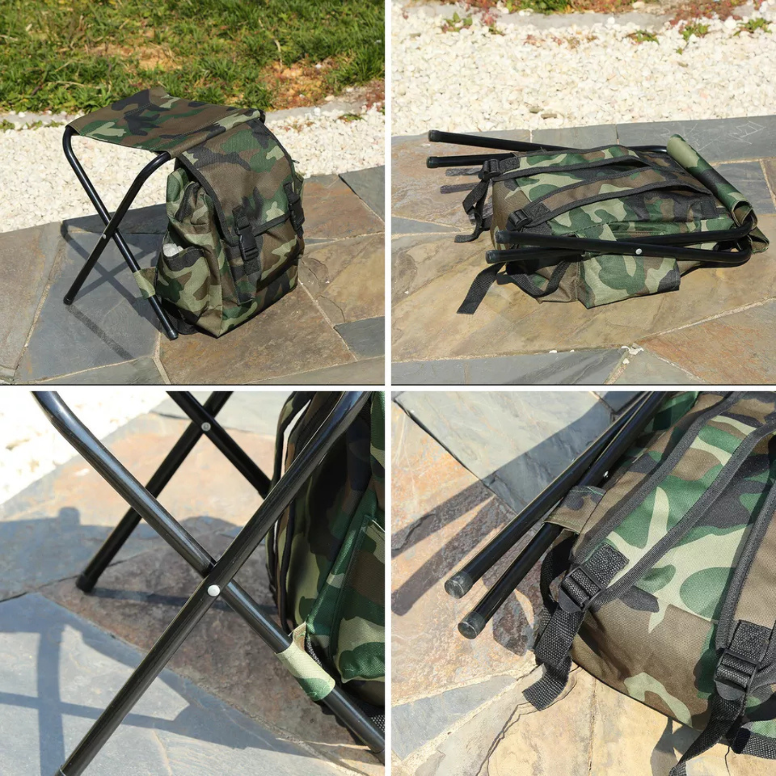 Fishing Chair Bag Folding 2 in 1 Seat Backpack for Outdoor Angling