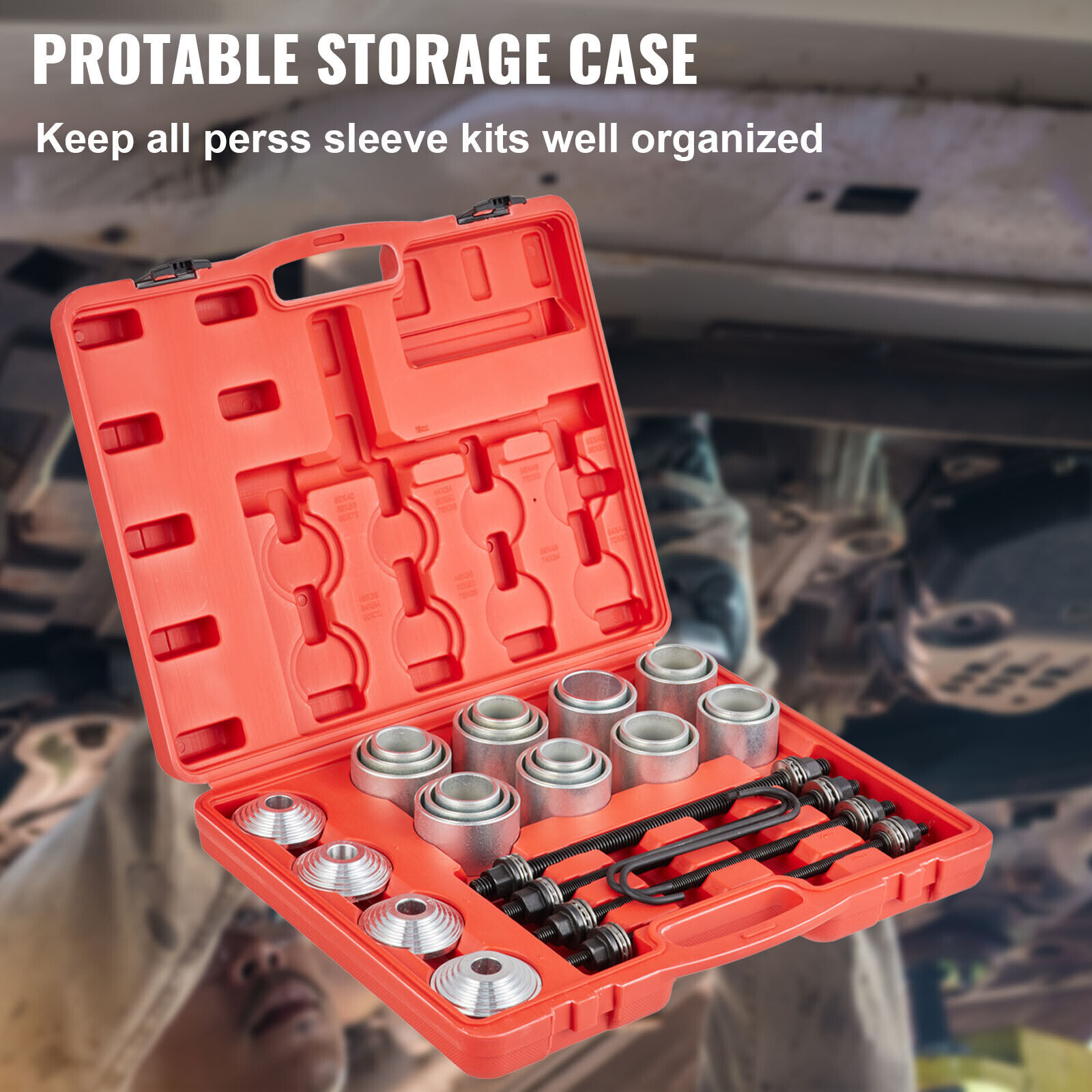 Bush Bearing Removal Installation Repair Tool Set 28Pcs Press & Pull Sleeve Kit