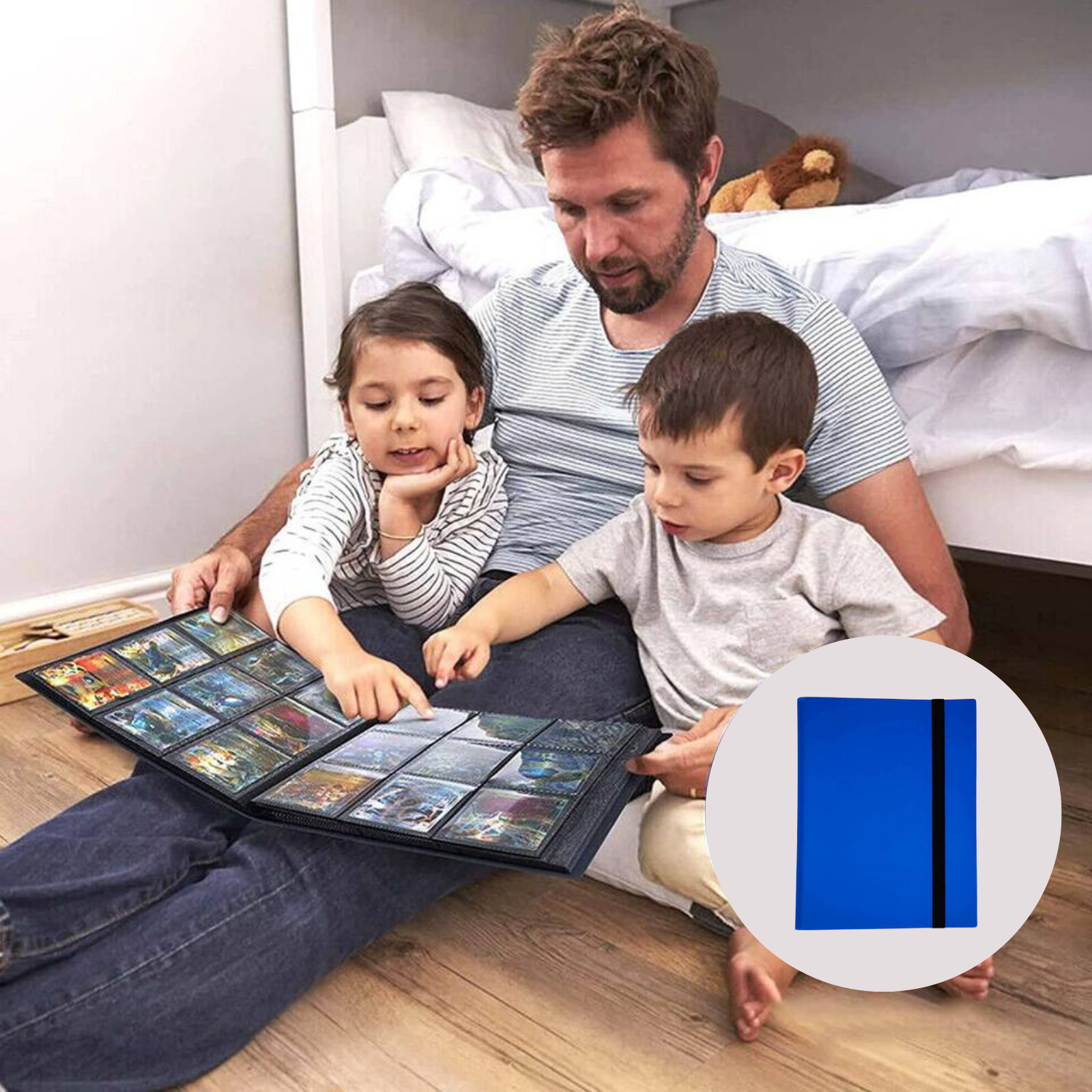 9-Pocket Trading Card Album Folder Trading Card Binder Premium 360 Cards Blue