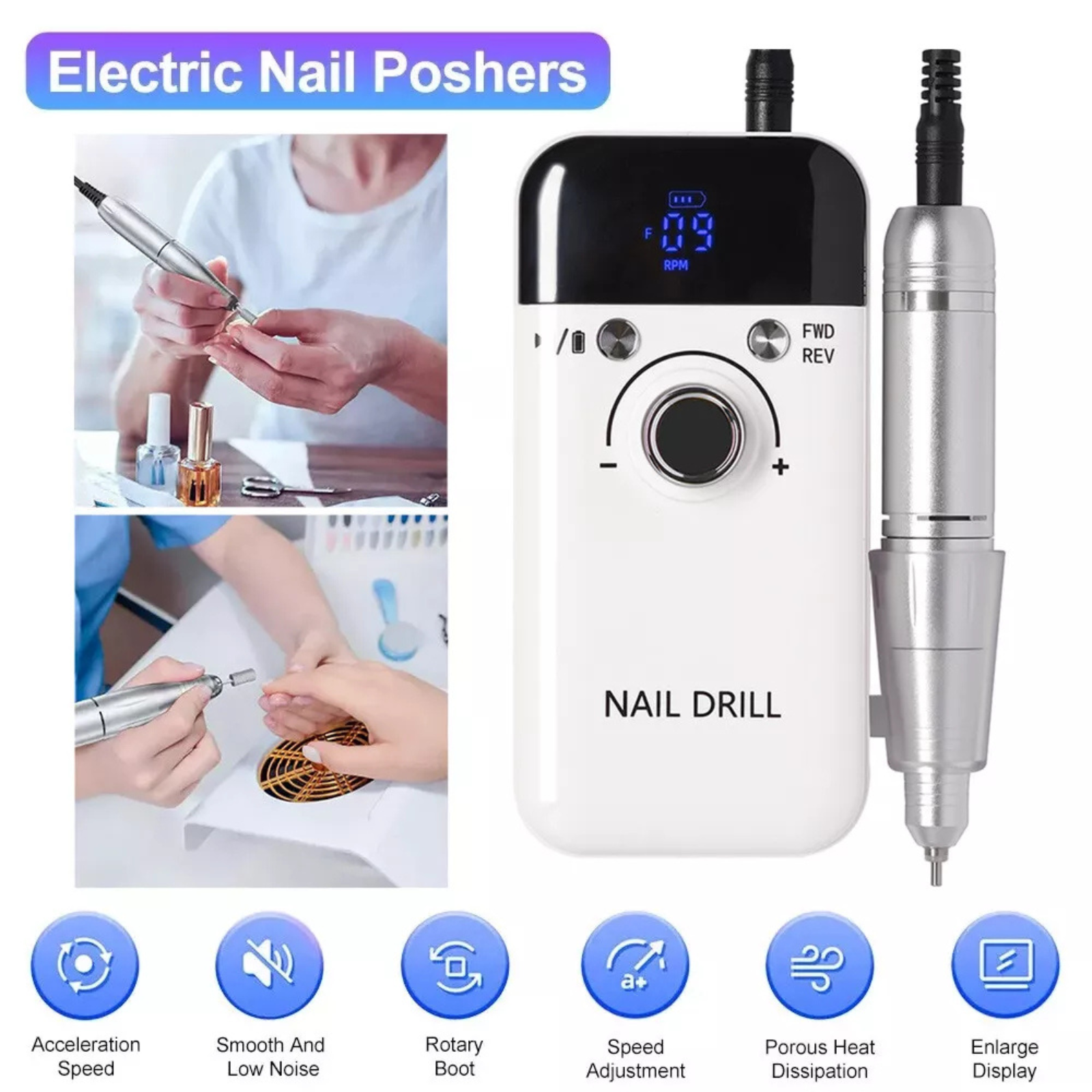 Professional Portable Nail 45000RPM Rechargeable Electric Nail Drill Machine