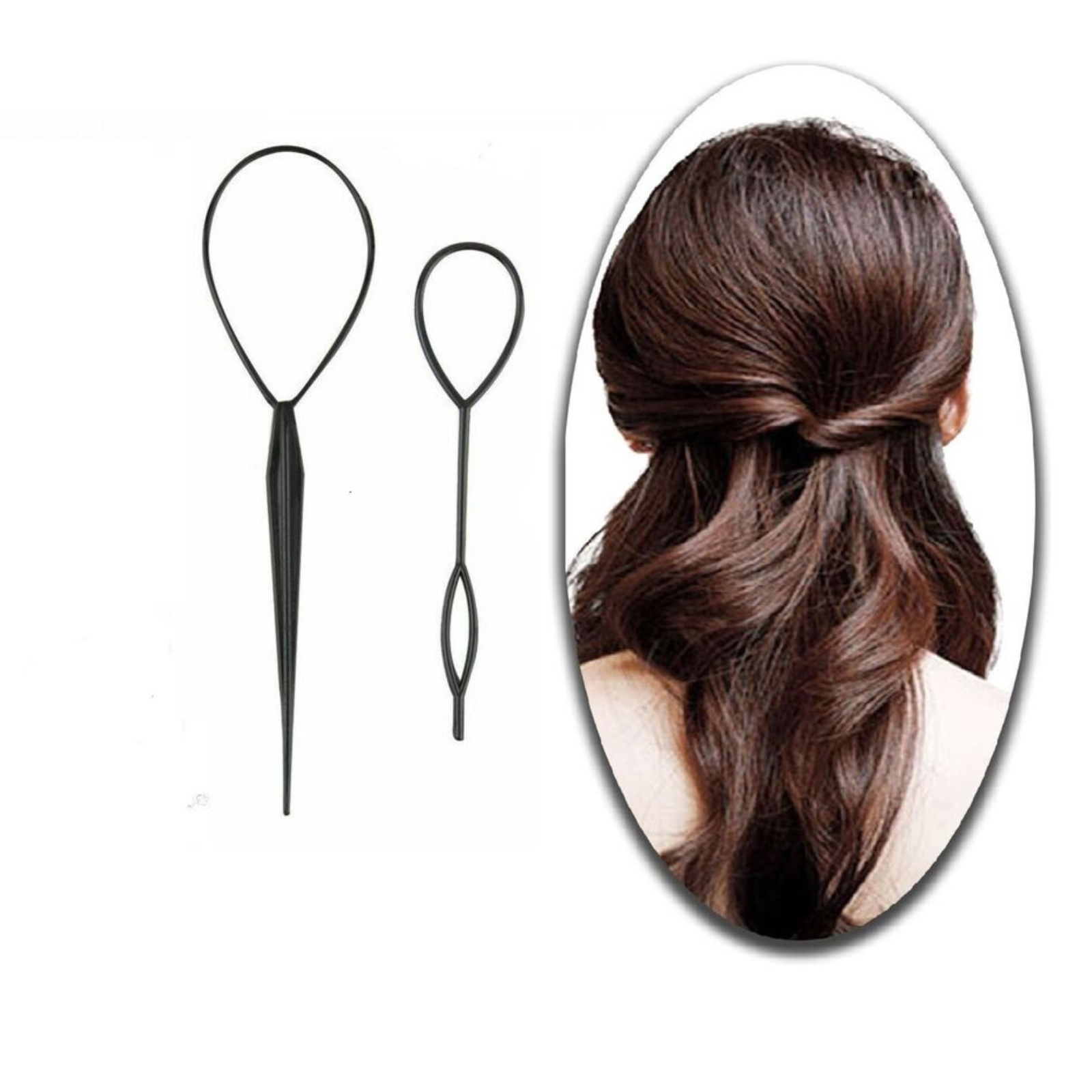 Clip Loop Ladies Girl Ponytail Maker Braid Hair Styling Tool 2PCS Set Topsy