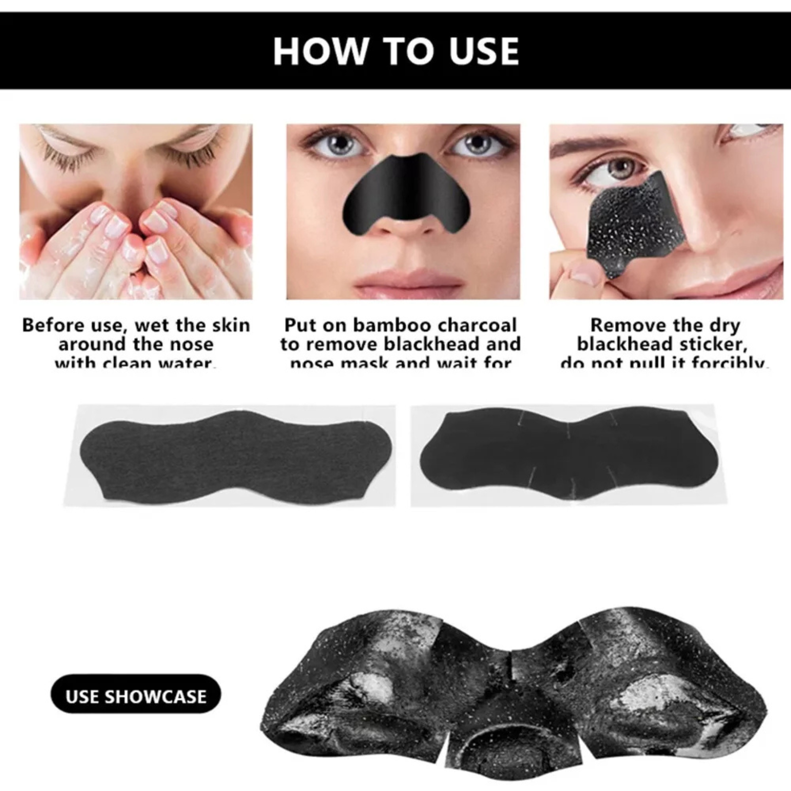 Sticker Acne Mask Cleansing Deep Pore Peel Off Blackhead Remover Strips Face 10x