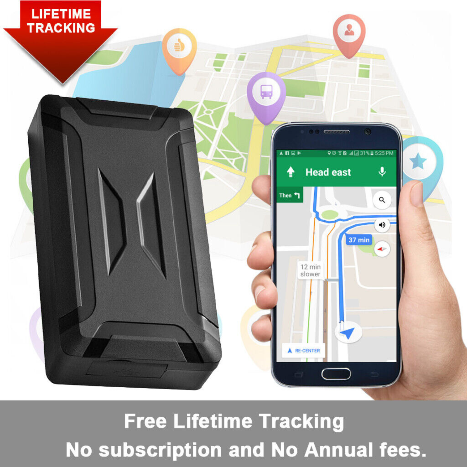 GPS Tracker Magnetic Vehicle 10000mAh 4G SIM Car Real Time Tracking Anti Theft