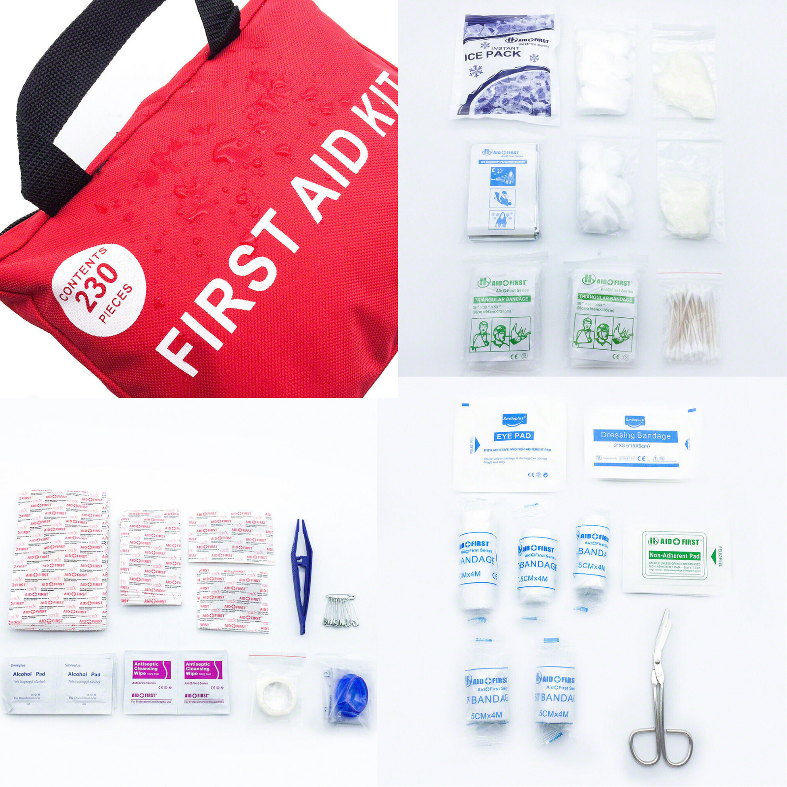 Medical Travel Set 230 PCS Emergency First Aid Kit Workplace Family Safety