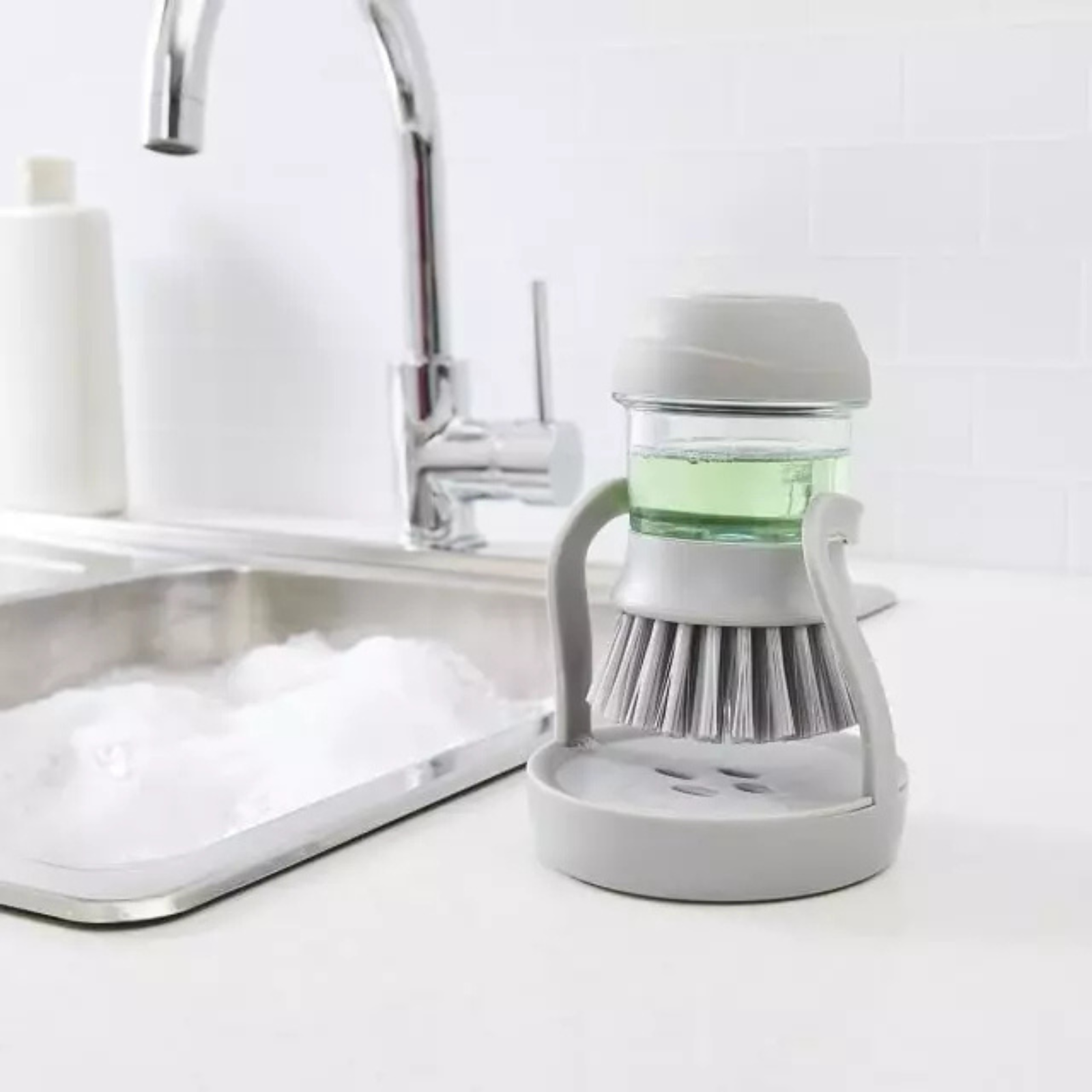 Brush Pressing Cleaner Soap Dispenser Palm Scrub Washing Dish Scrub Brush