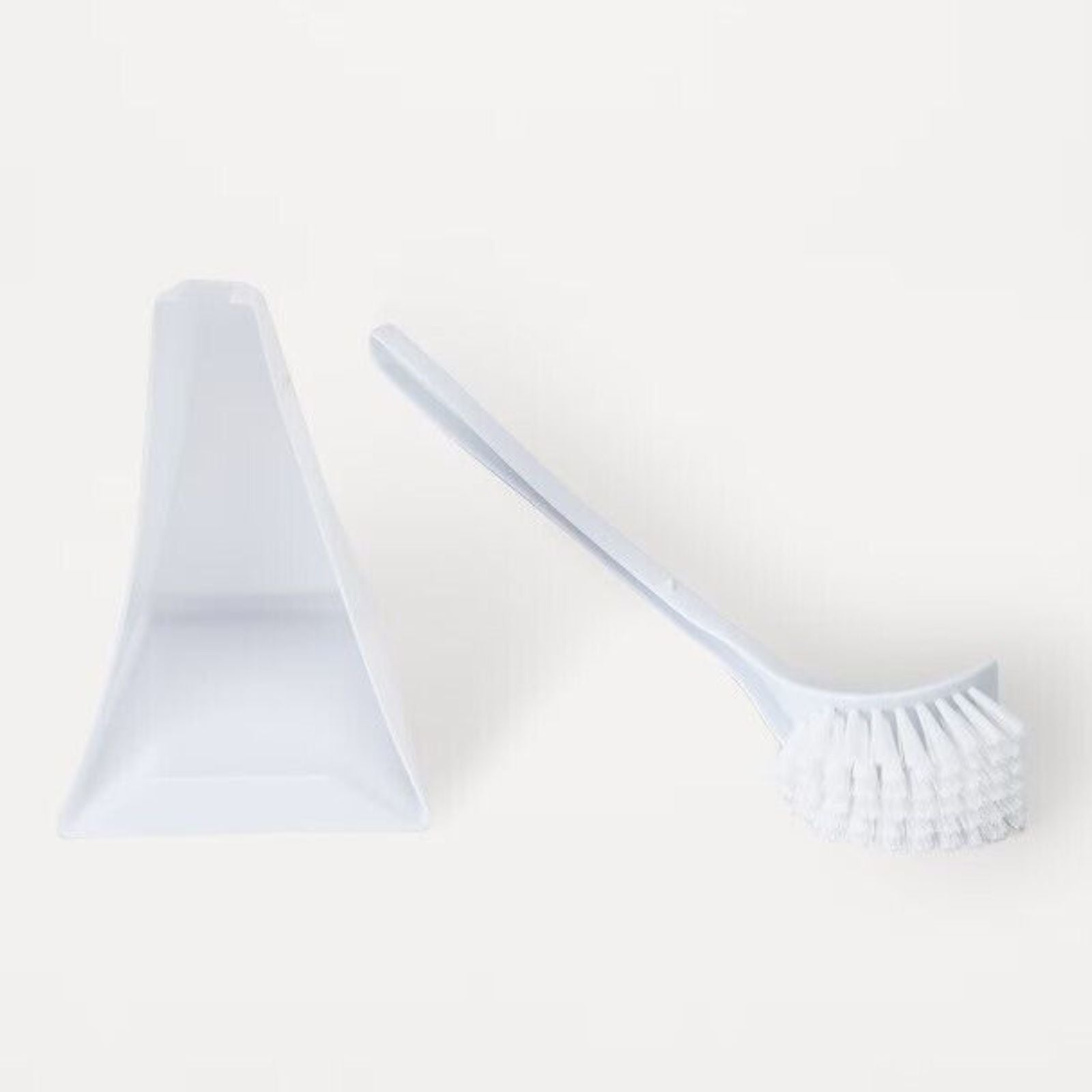 Modern Style Triangular White Toilet Brush Set With Holder