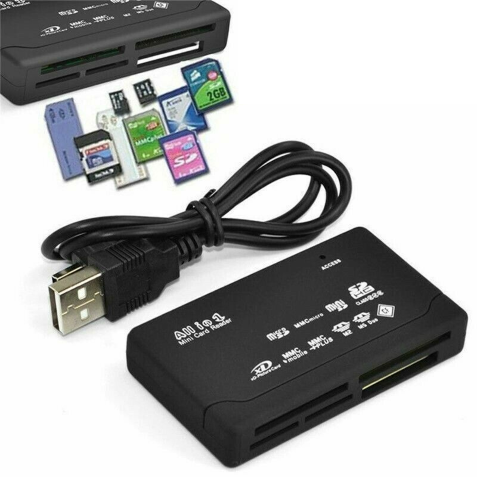 Multi Memory Card Reader All in One CF SD SDHC MS TF M2 XD MMC USB 2.0