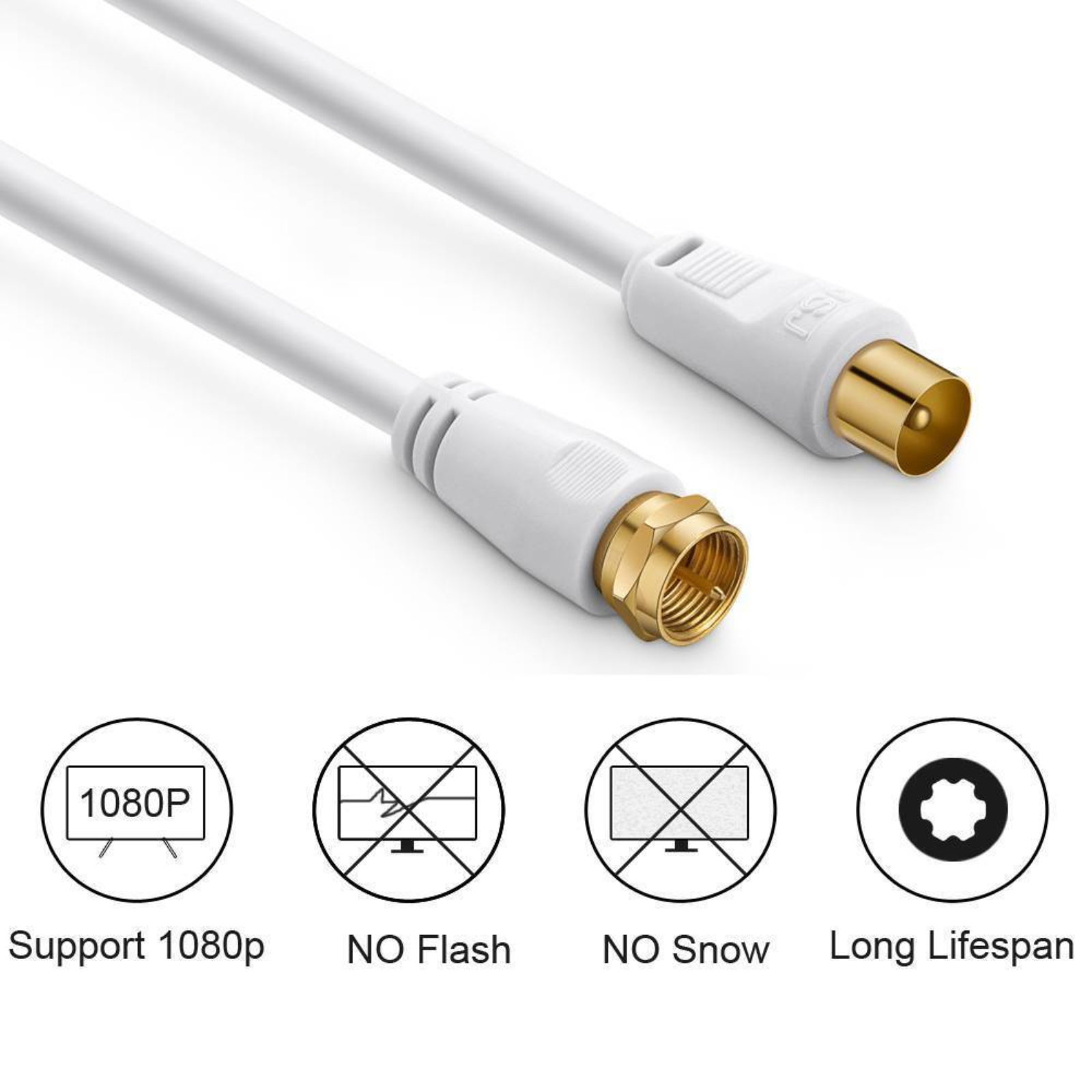 3M Aerial Cord Coax Lead TV Antenna Cable PAL Male to F-Type Flylead
