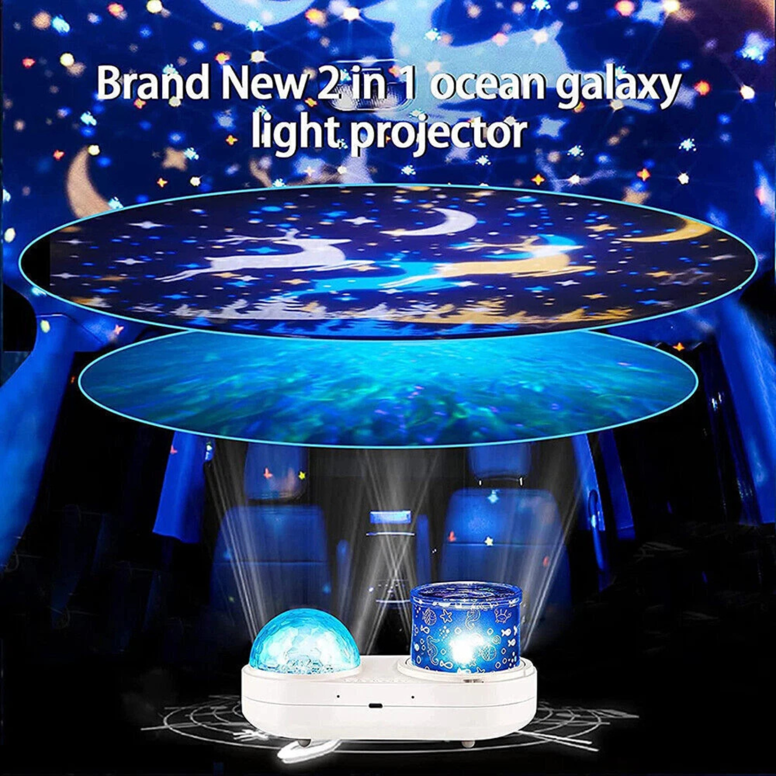 Ocean Galaxy Starry Projector with Moving Nebula Night Light Display