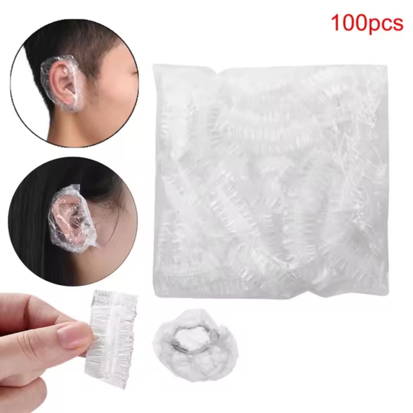100PCS Disposable Waterproof Ear Bath Cover Dyeing Hair Salon