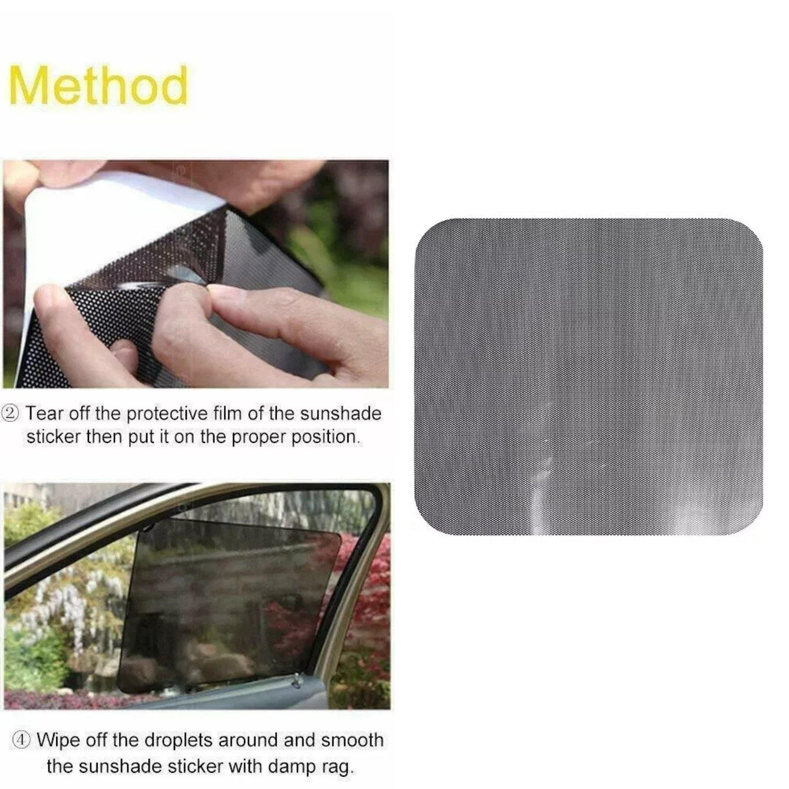 UV Protection Decals Sun Shade Sticker Car Side Window Mesh Film Summer Net 2x