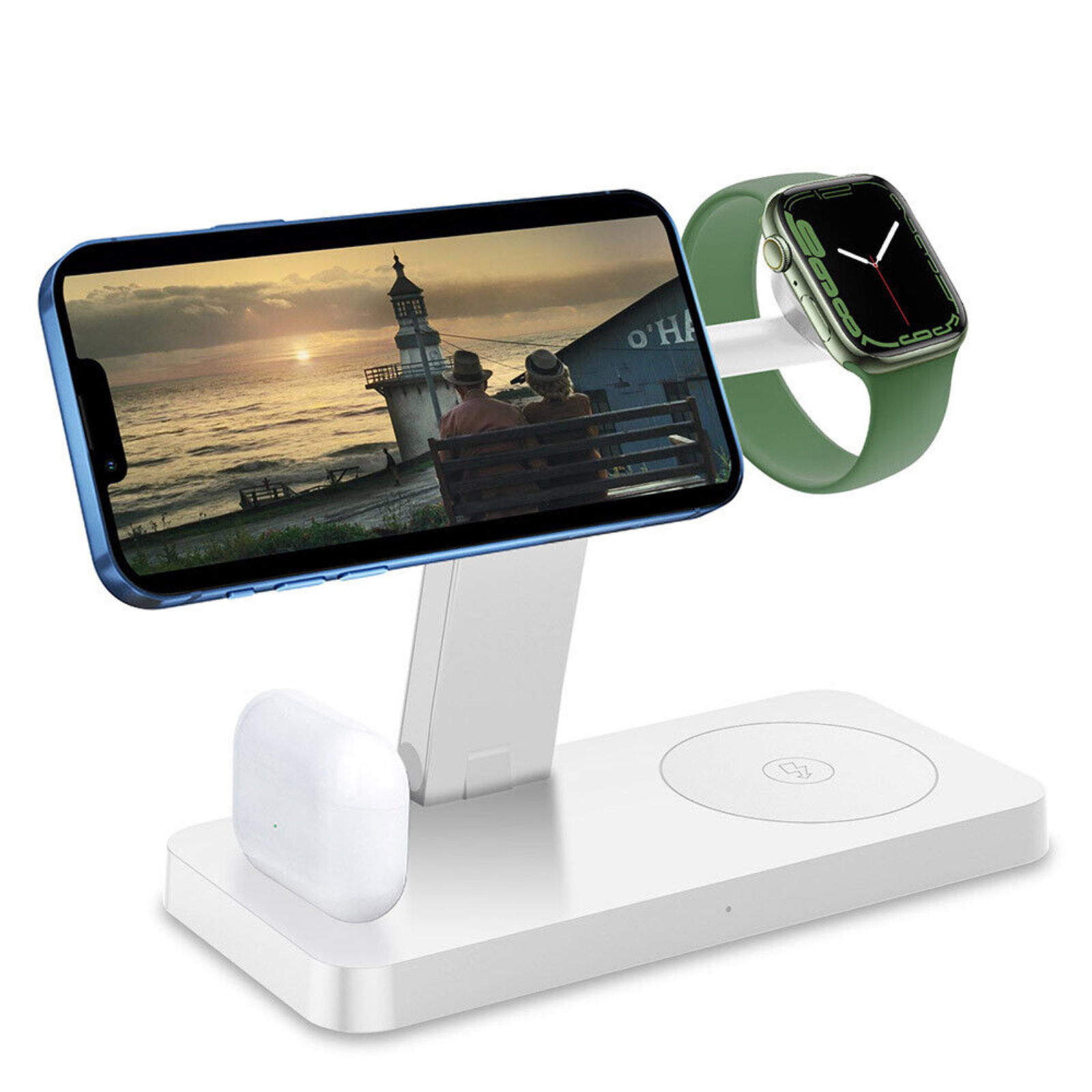 4 In 1 Apple Watch IPhone 14 13 12 Wireless Charger Dock Charging Station White