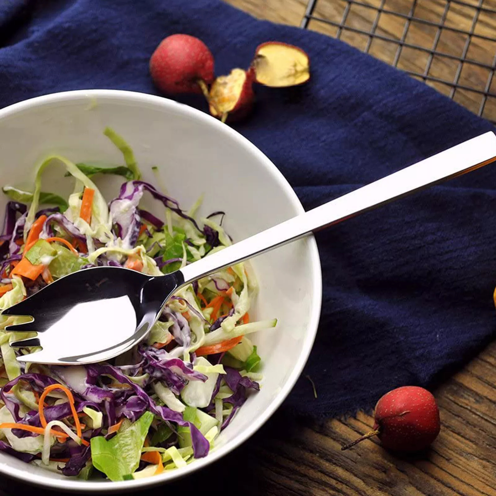 Spoon Fork Cutlery Tableware Stainless Steel Spork Soup Salad Noodle 5X