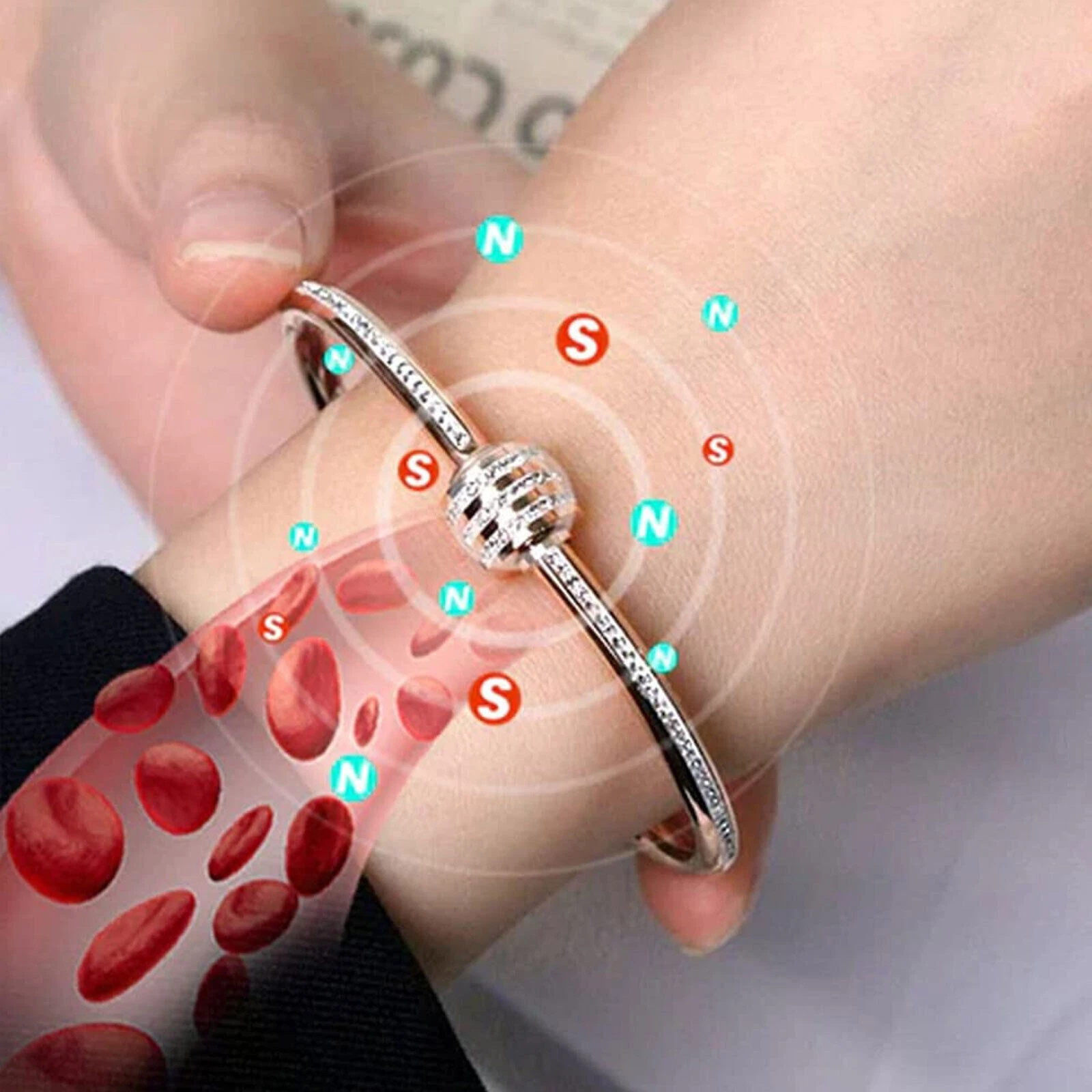 Titaniumion Therapy Spinner Cuff BEFFINI Rose Gold for Stress Relief Design