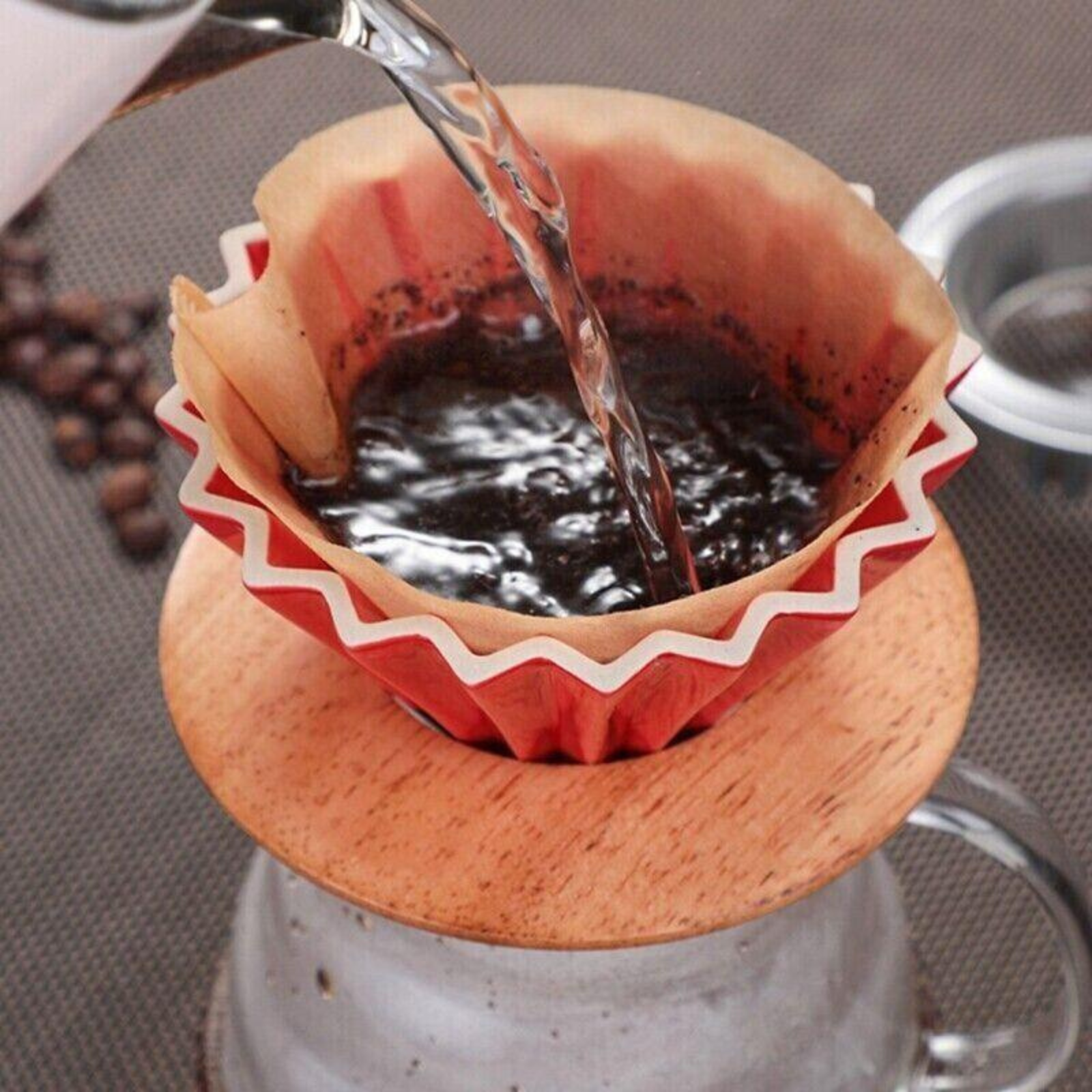 Natural Wooden 200x Paper Drip Pour Unbleached Coffee Filter Over Perfect Cup