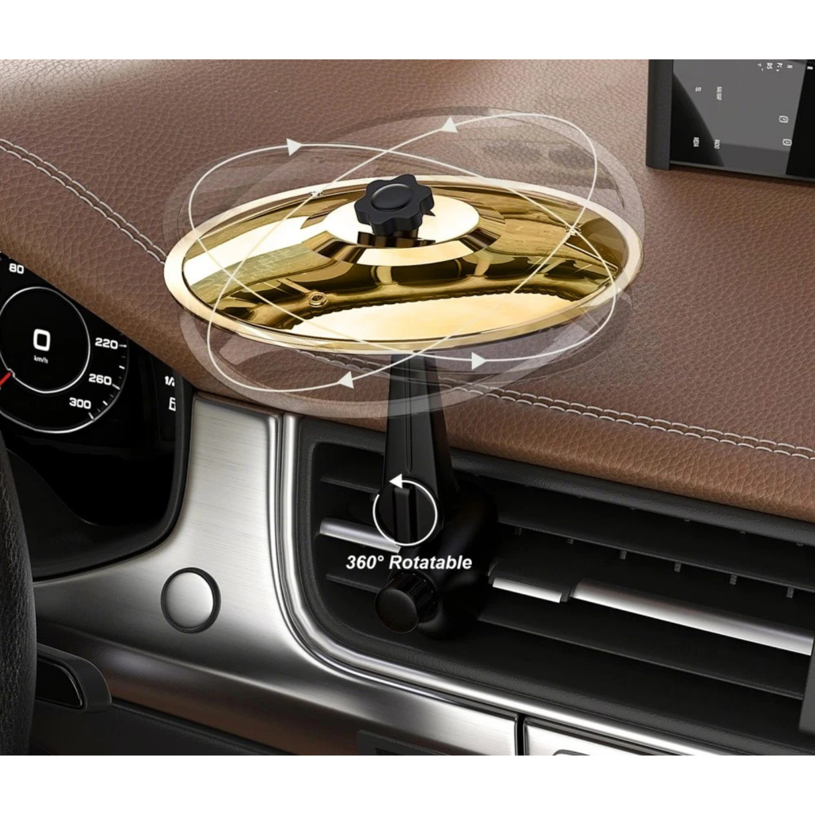 Car Crash Cymbal Drum Air Vent Fun Car Accessory Gold 1x