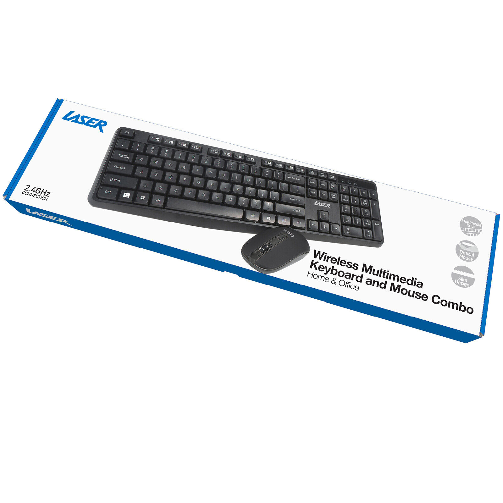 Wireless Keyboard And Mouse Combo Laser Multimedia