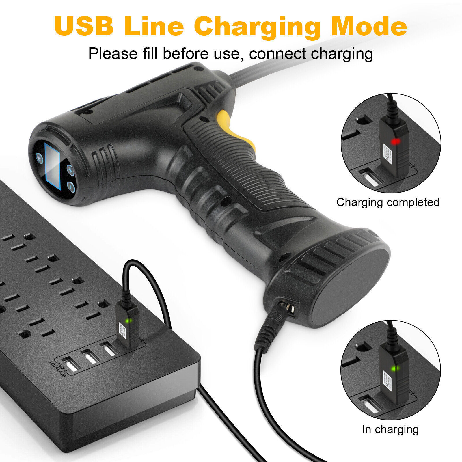 Handheld LCD Digital Air Compressor Automatic Cordless Pump Car Tyre Inflator