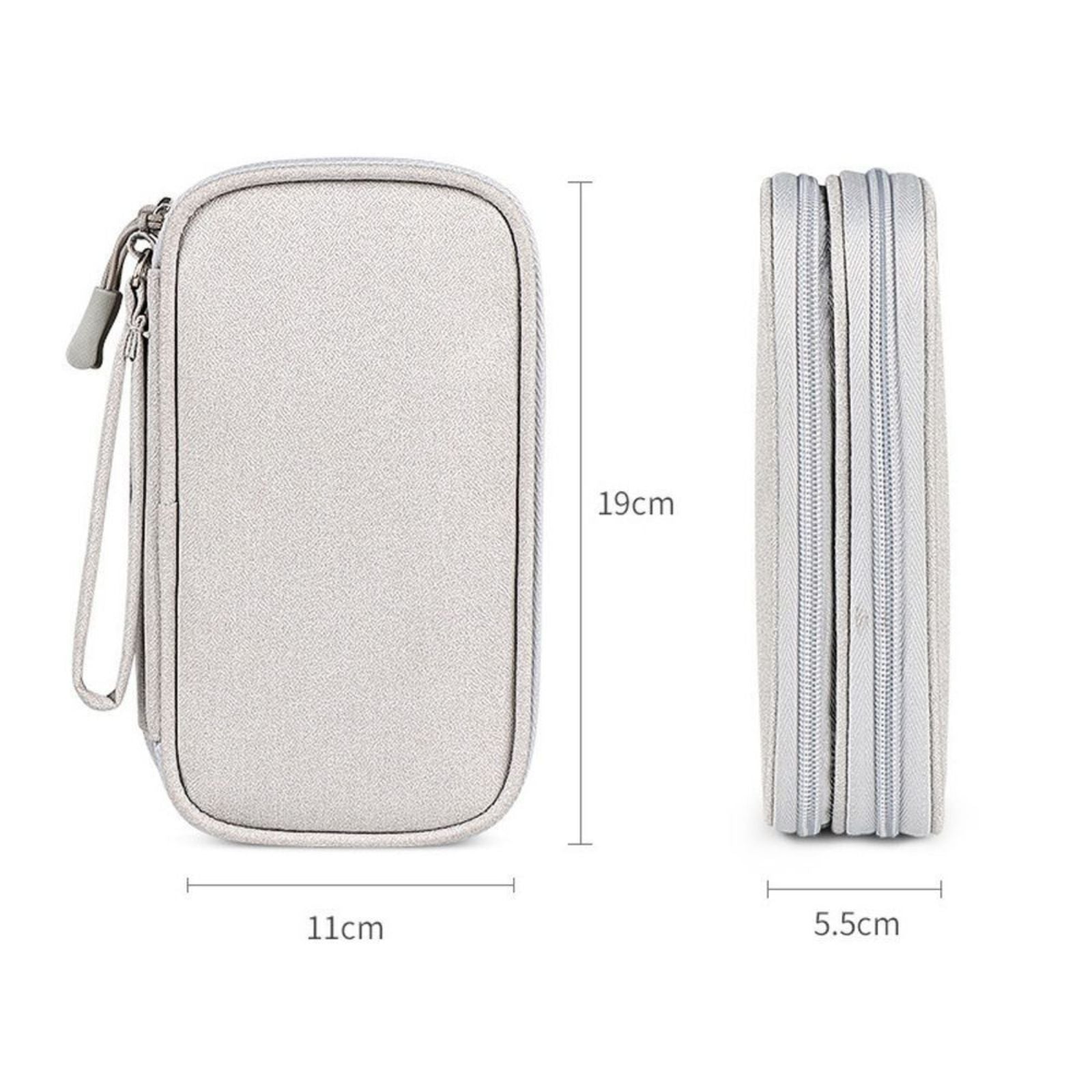 Travel Pouch Storage Electronic Accessories Charger Cable Bag Organizer Grey