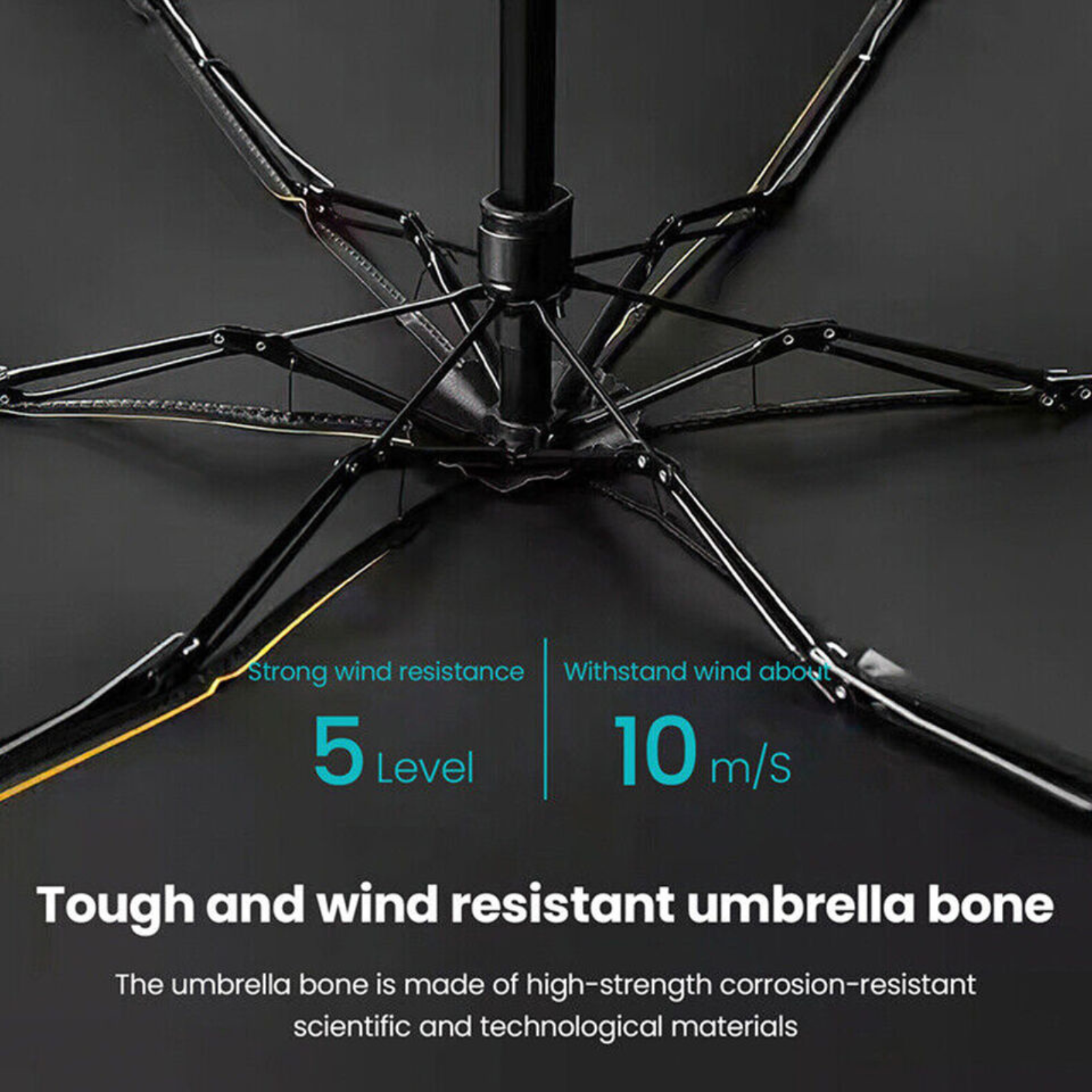 Black Windproof Travel Umbrella Mini Pocket Compact Umbrella Anti UV Sun